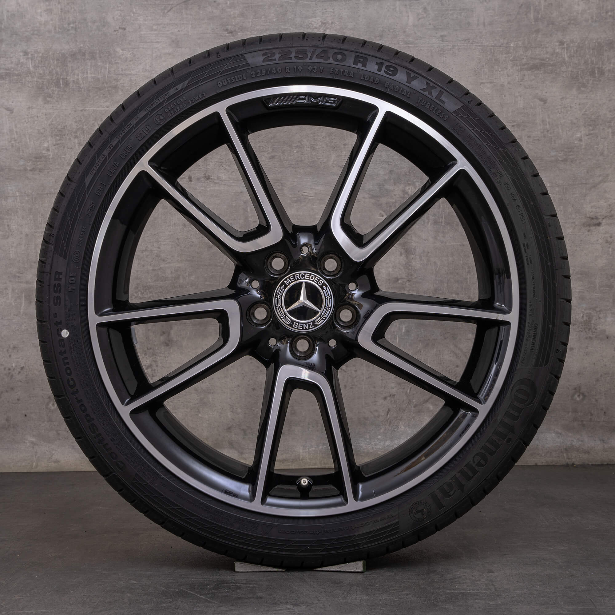 Orijinal Mercedes Benz C-Serisi AMG kış jant lastik 19 inç W205 S205 C205 A205 jantlar A2054012200 A2054012300 siyah parlak tornalı