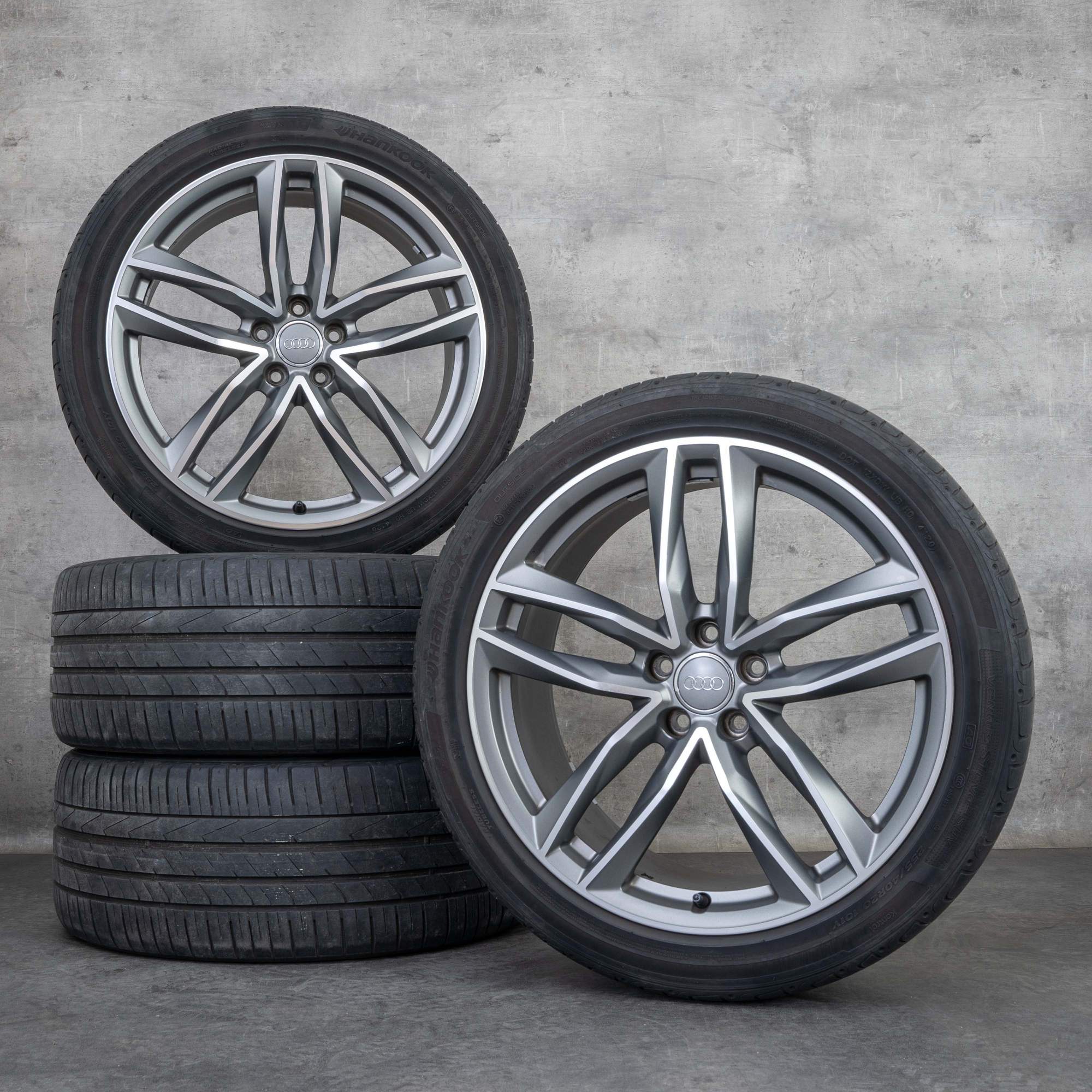 OEM Audi A6 rims 20 inch 4G C7 Allroad summer wheels 4G9601025M titan matt polisched
