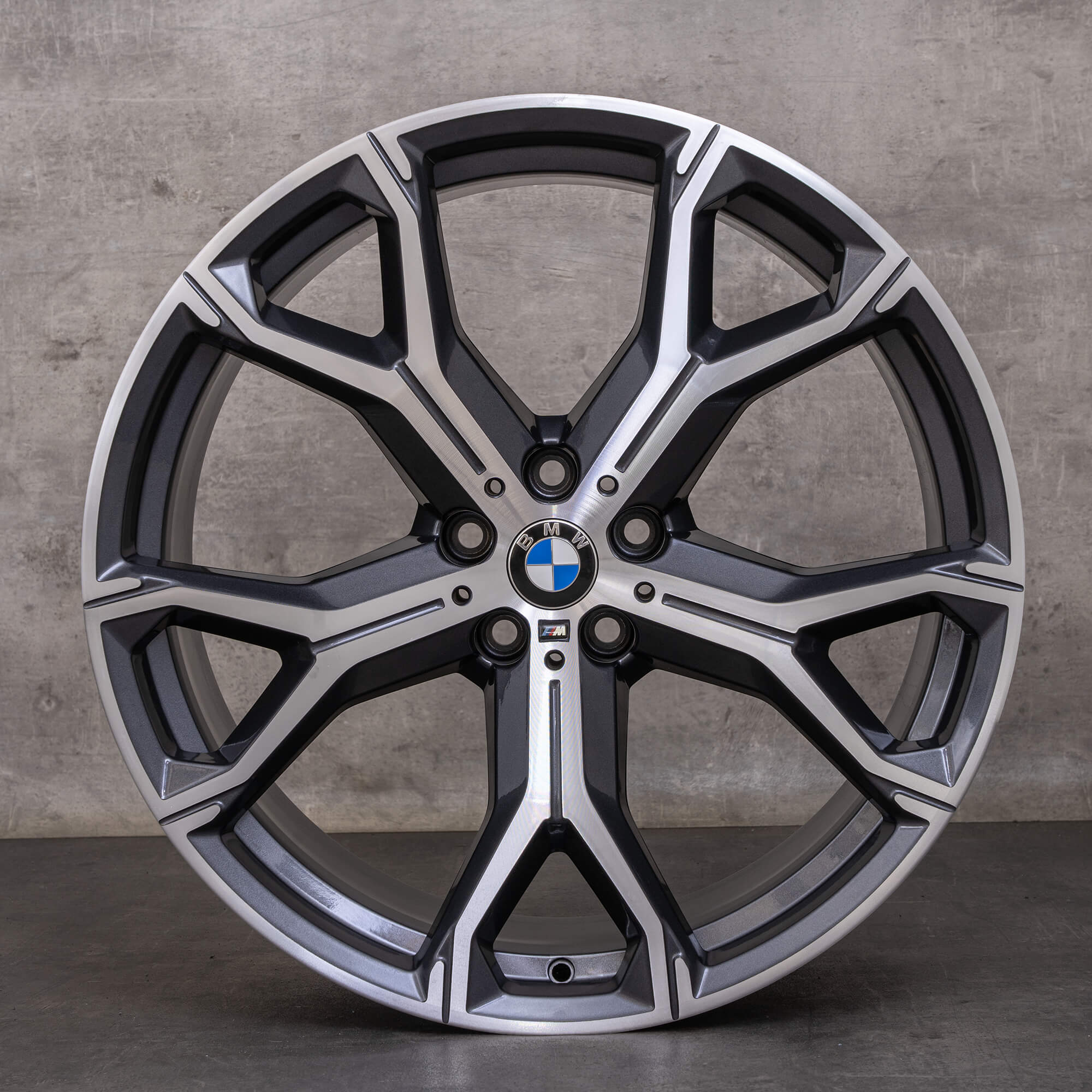 Oryginalne felgi BMW X5 X6 21 cali G05 G06 letnie koła stylizacja 741 M 8071998 8071999 orbit szary polerowane