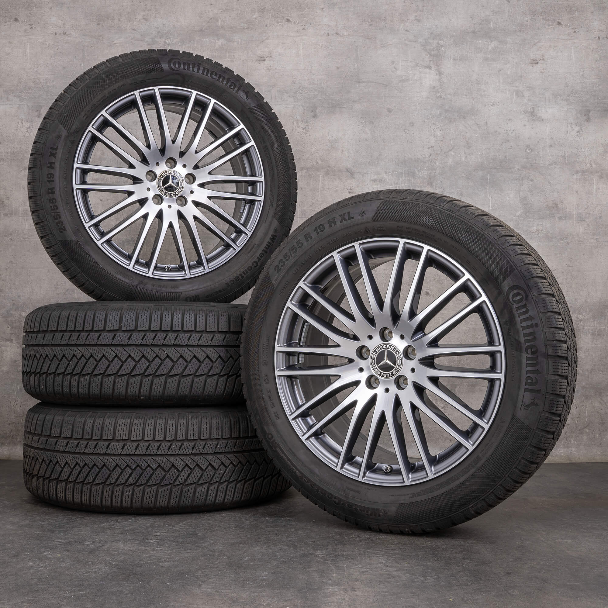 OEM Mercedes-Benz GLC 19inch winter wheels X254 C254 rims A2544014900 Himalaya Gray front rims diamond cut finish NEW