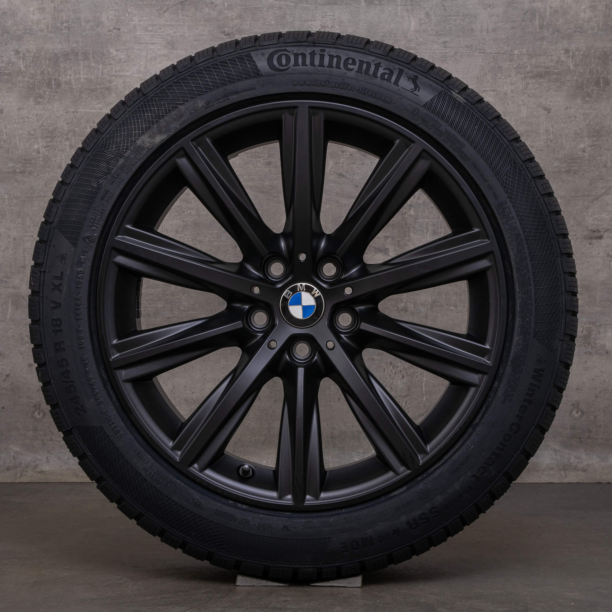 Original BMW 5-serie vinterhjul 18-tommers G30 G31 felger styling 684 6874441 svart matt