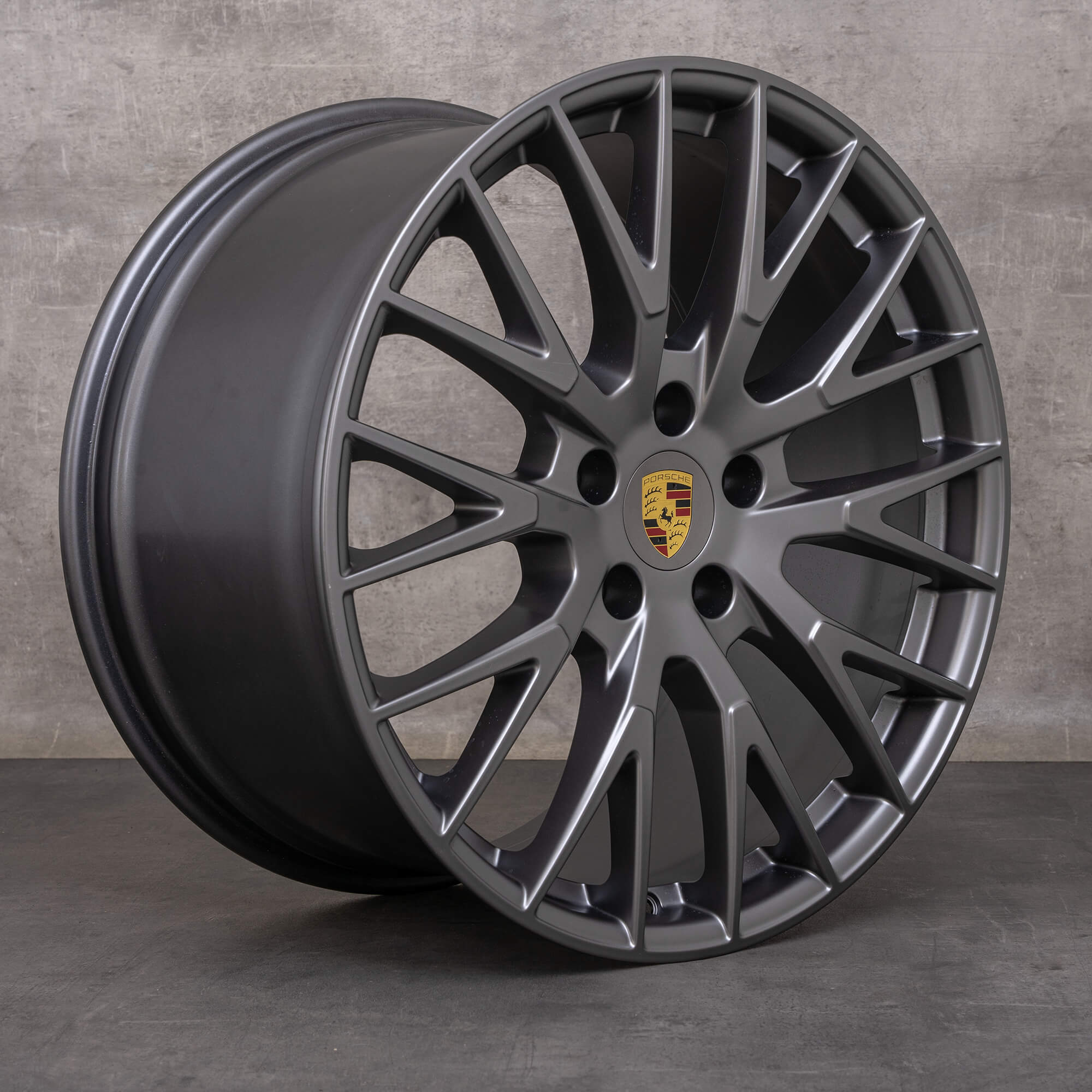 Ekte Porsche Panamera felg 21 tommer G2 976601025C platina sølv 0B5