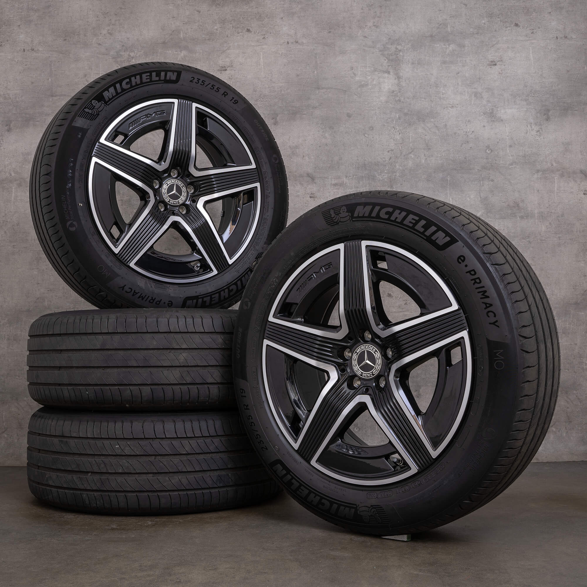 Originale Mercedes Benz GLC SUV vinterhjul 19 tommer X254 C254 fælge A2544010400 sort blank drejet