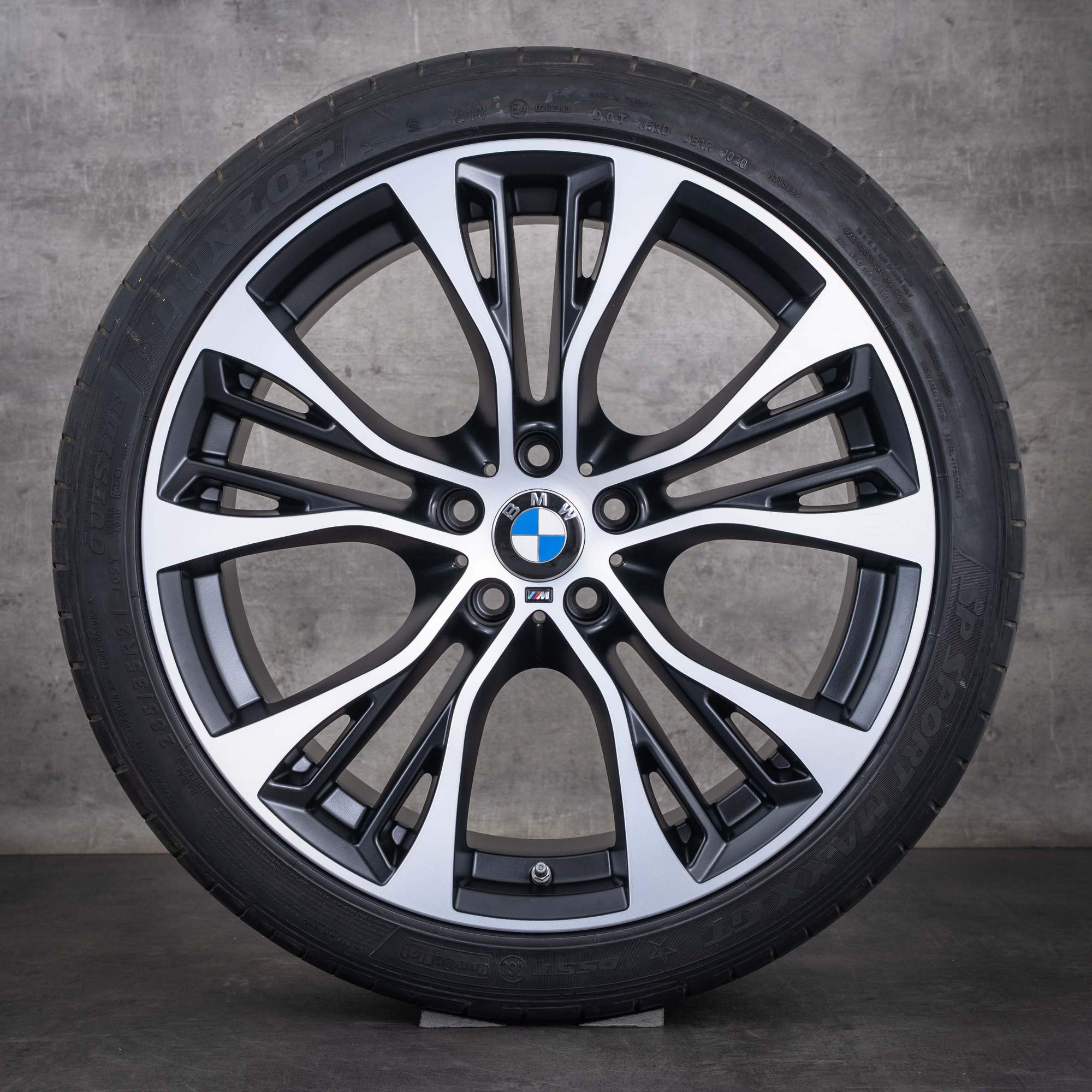 Original BMW X5 X6 Felgen 21 Zoll E70 F15 F16 Sommerräder Styling 599 M 6859423 6859424 schwarz matt glanzgedreht NEU