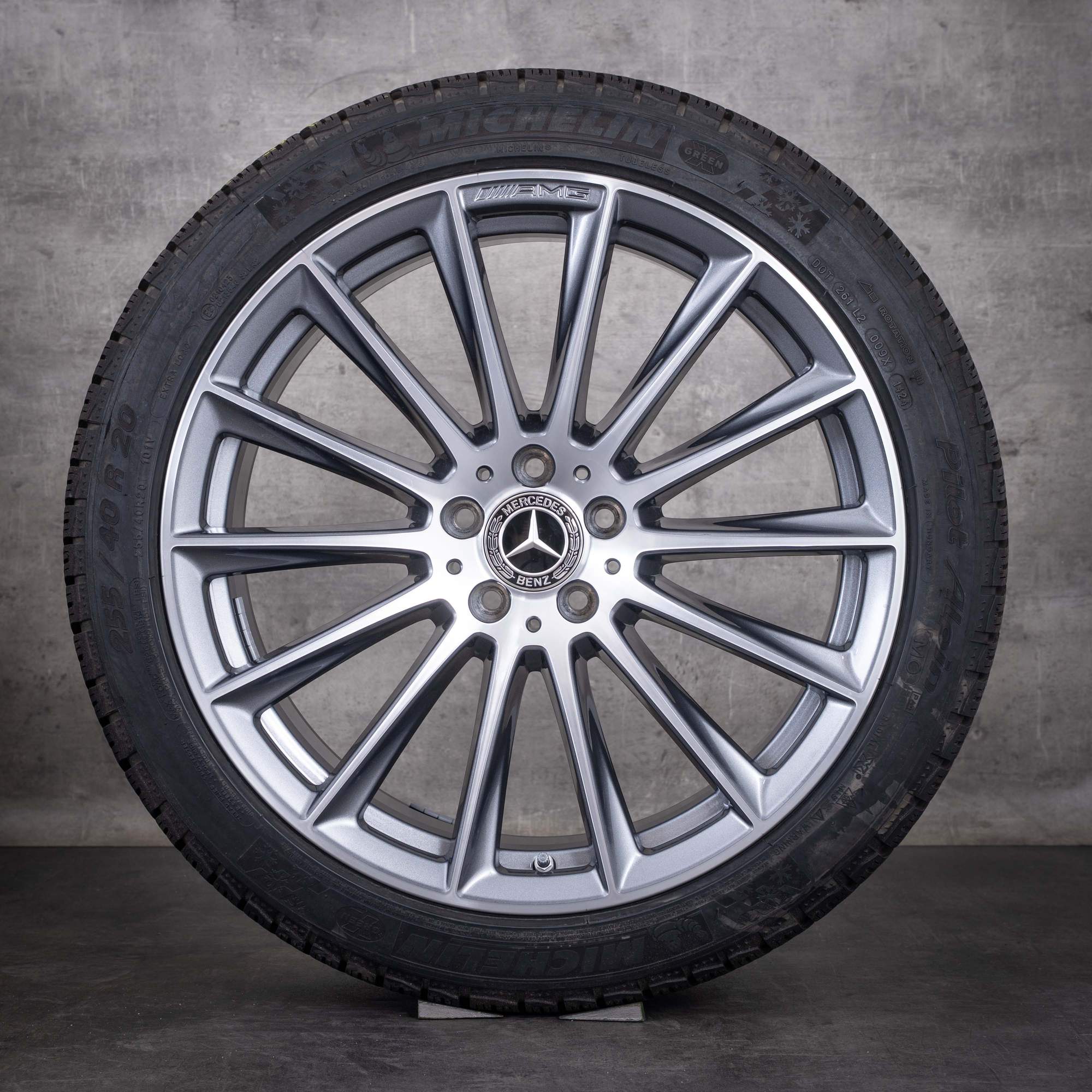 Jante originale Mercedes-Benz Clasa S AMG de iarnă 20 inch model W223 cod A2234011500 culoare „Himalaya Grey” jante diamantate