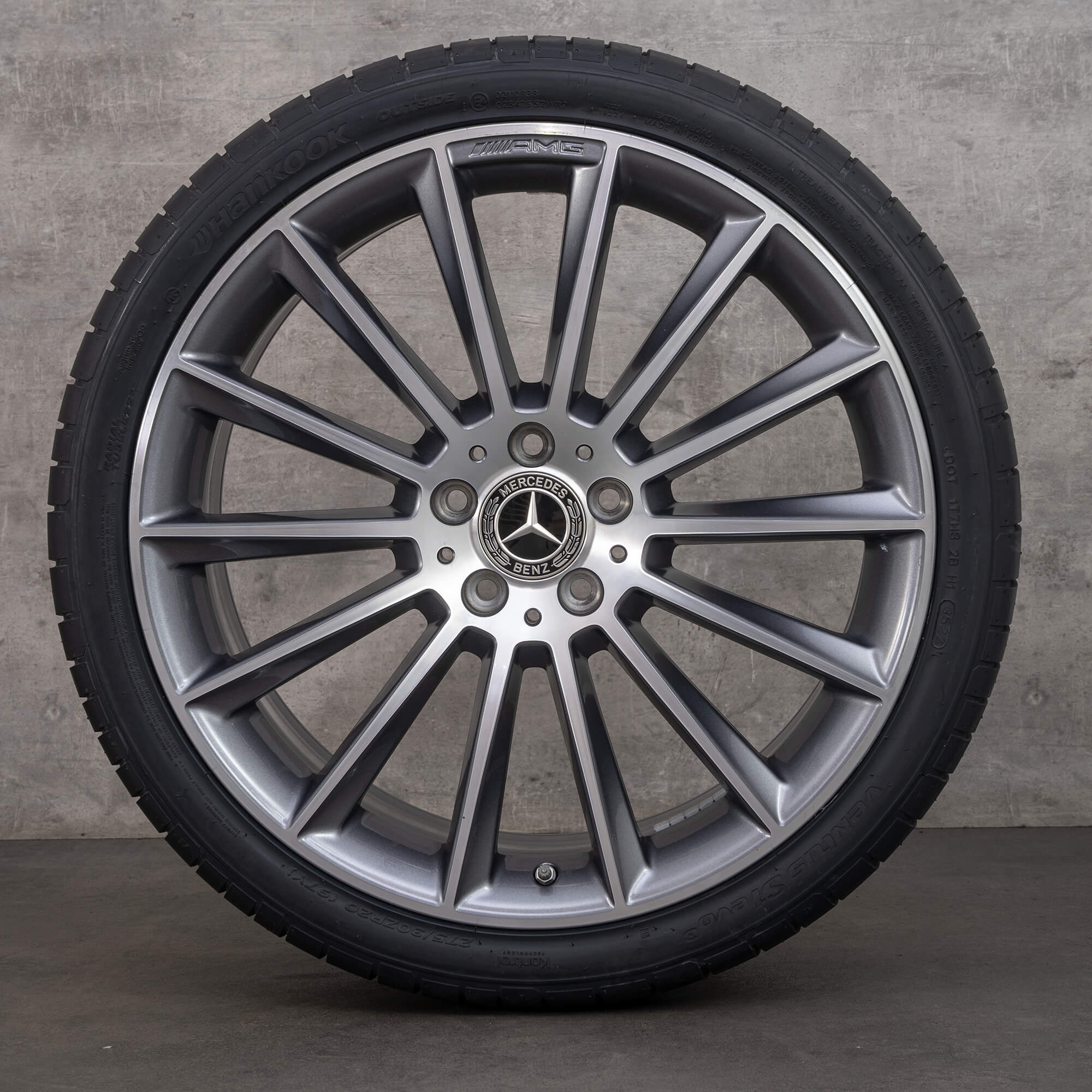 Originale Mercedes Benz CLS AMG fælge 20 tommer C257 W257 sommerhjul A2574011900 A2574012000 himalaya grey glossy turned NEW