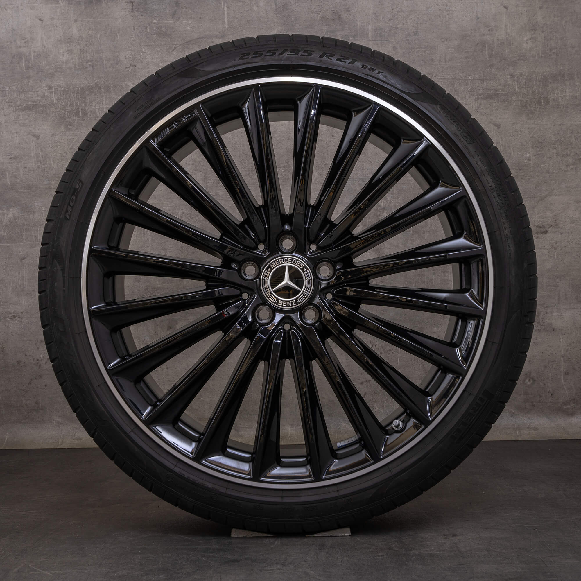 Alkuperäiset Mercedes Benz EQE AMG vanteet 21 tuuman V295 kesäpyörät A2954012500 A2954012600 musta kiillotettu