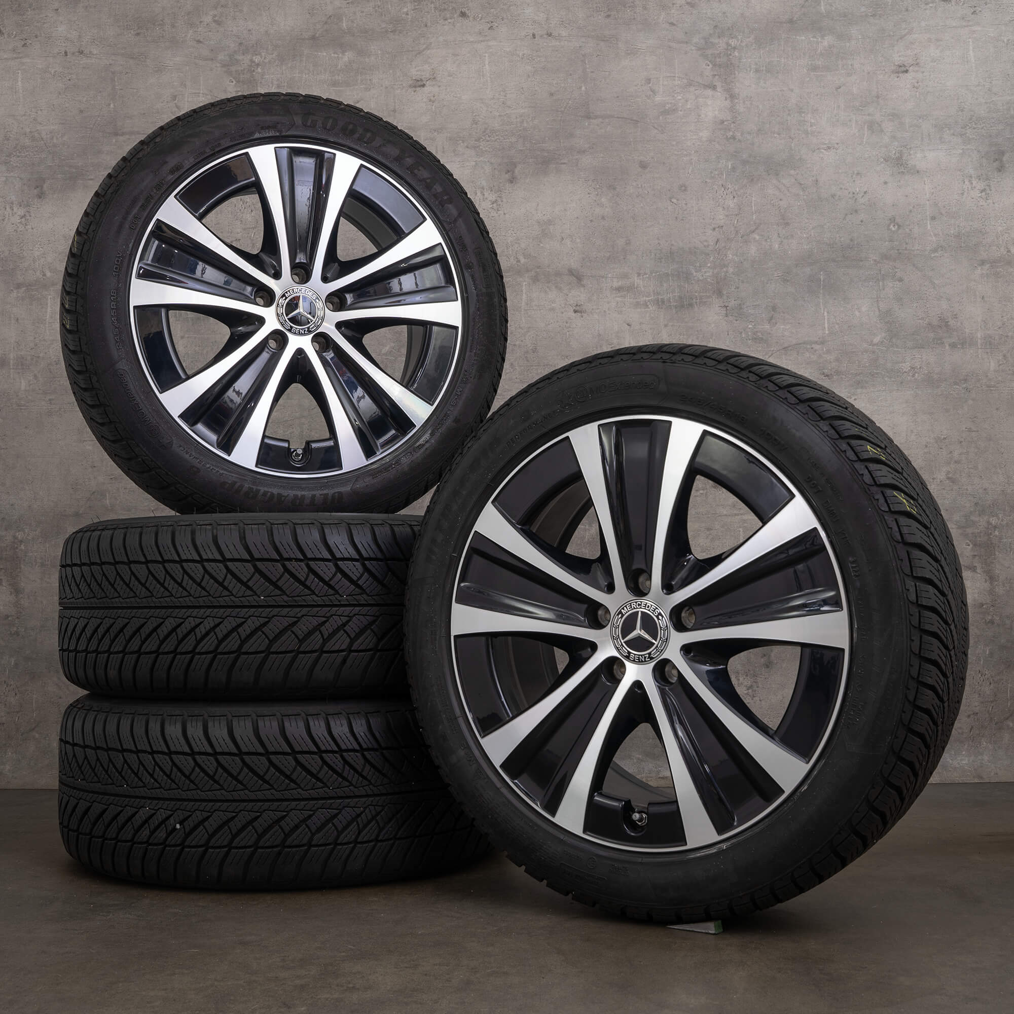 Originales Mercedes Benz Clase E ruedas de invierno 18 pulgadas W213 S213 C238 A238 llantas A2134013700 negro brillante torneado