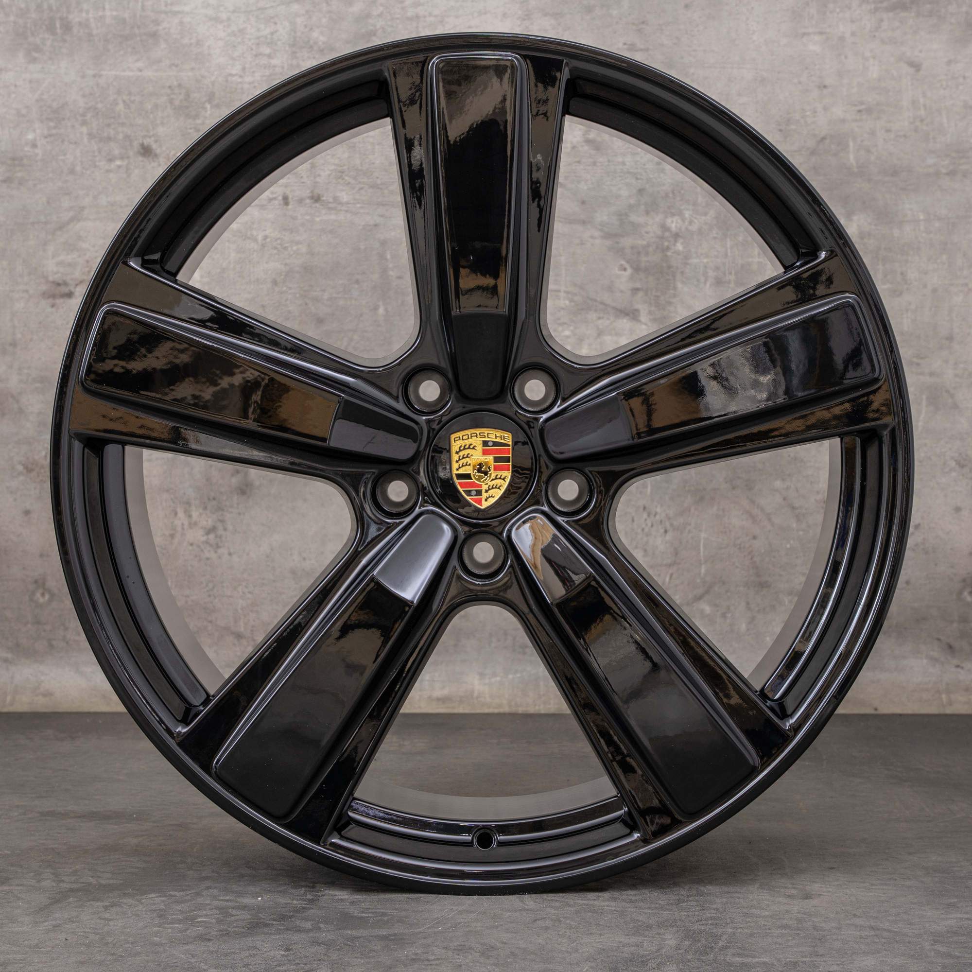 Alkuperäinen Porsche Cayenne Coupé GTS Hybridit 9Y0 II -vanteet 22 tuumaa 9Y0601025EA 9Y3601025CE Exclusive Design mustat kiiltävät