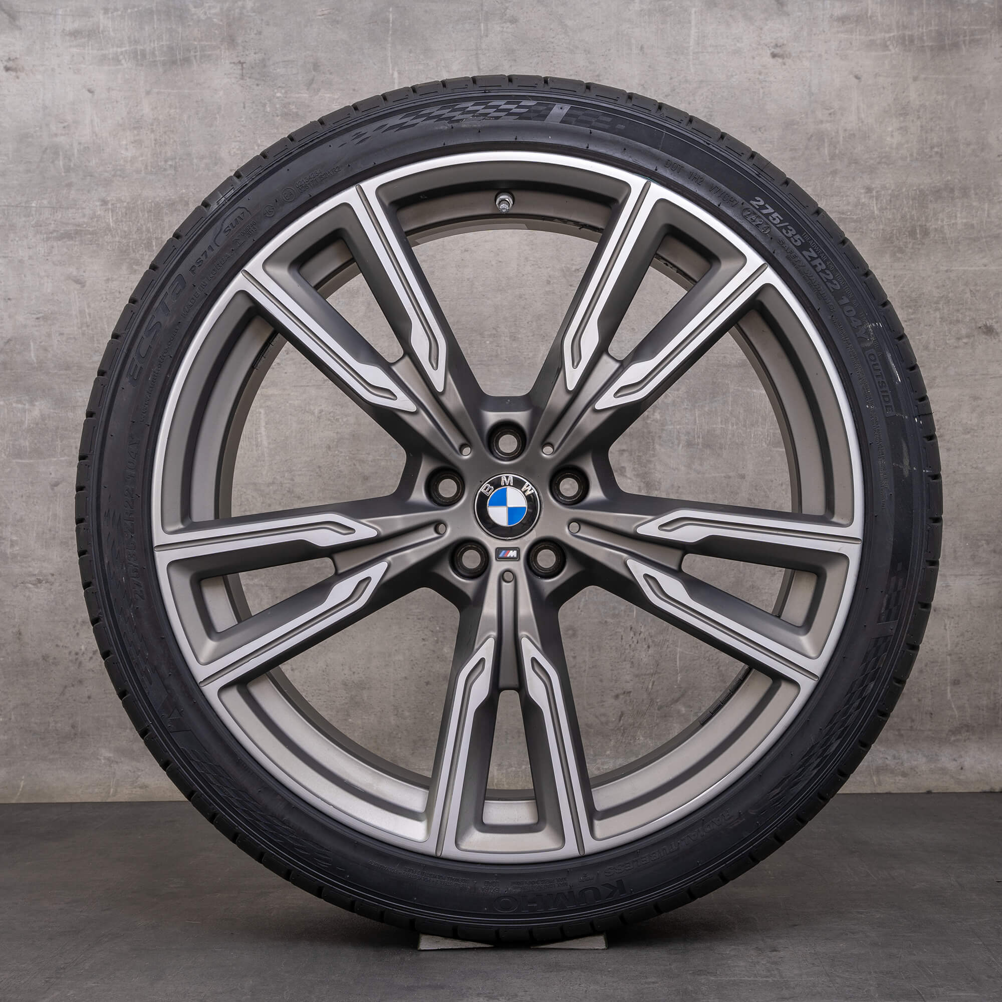 Original BMW X5 X6 Felgen 22 Zoll G05 G06 Sommerräder 8072002 8072003 Styling 747 M ceriumgrey matt glanzgedreht