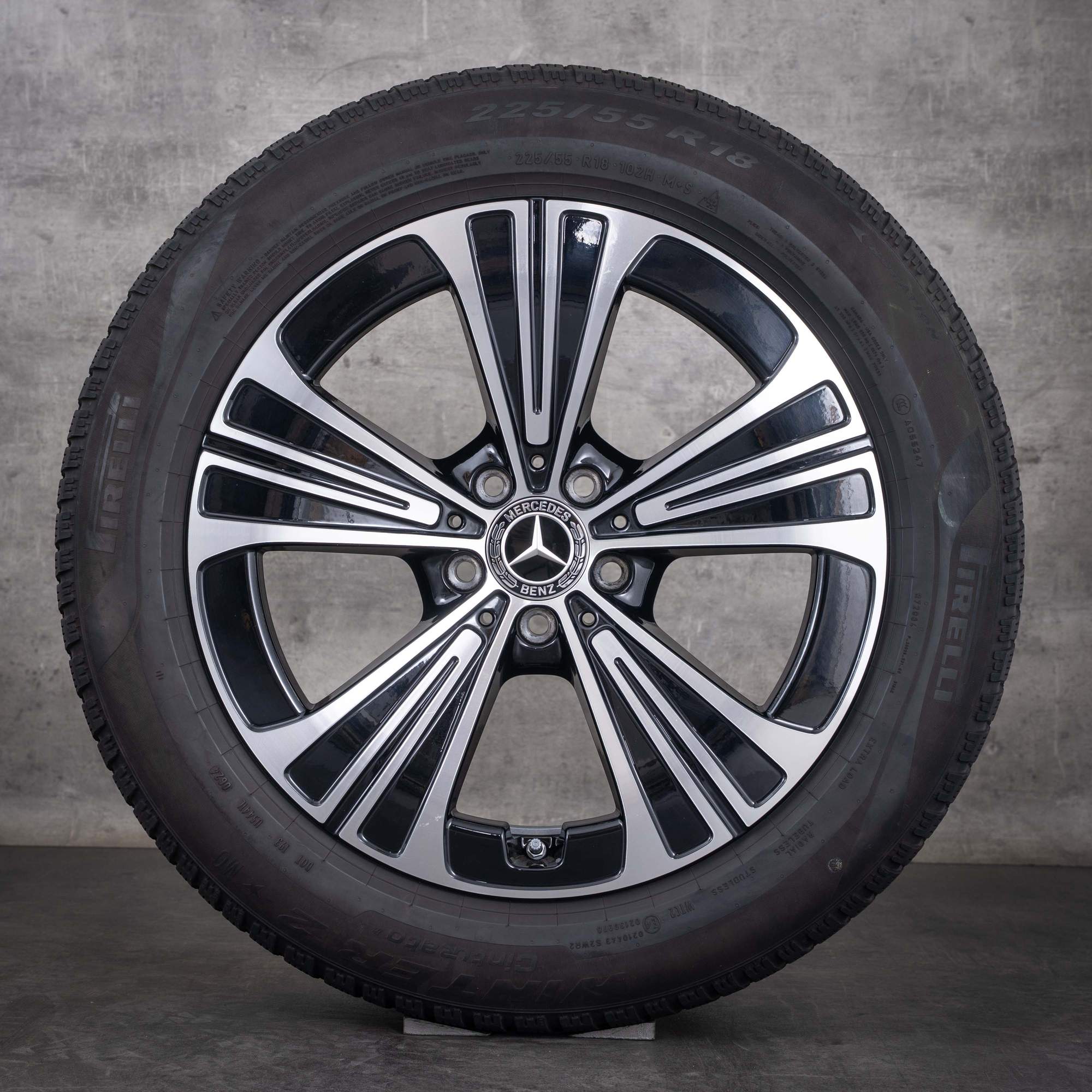 Original Mercedes Benz E-Klasse Winterräder 18 Zoll W214 S214 Felgen A2144012200 schwarz glanzgedreht
