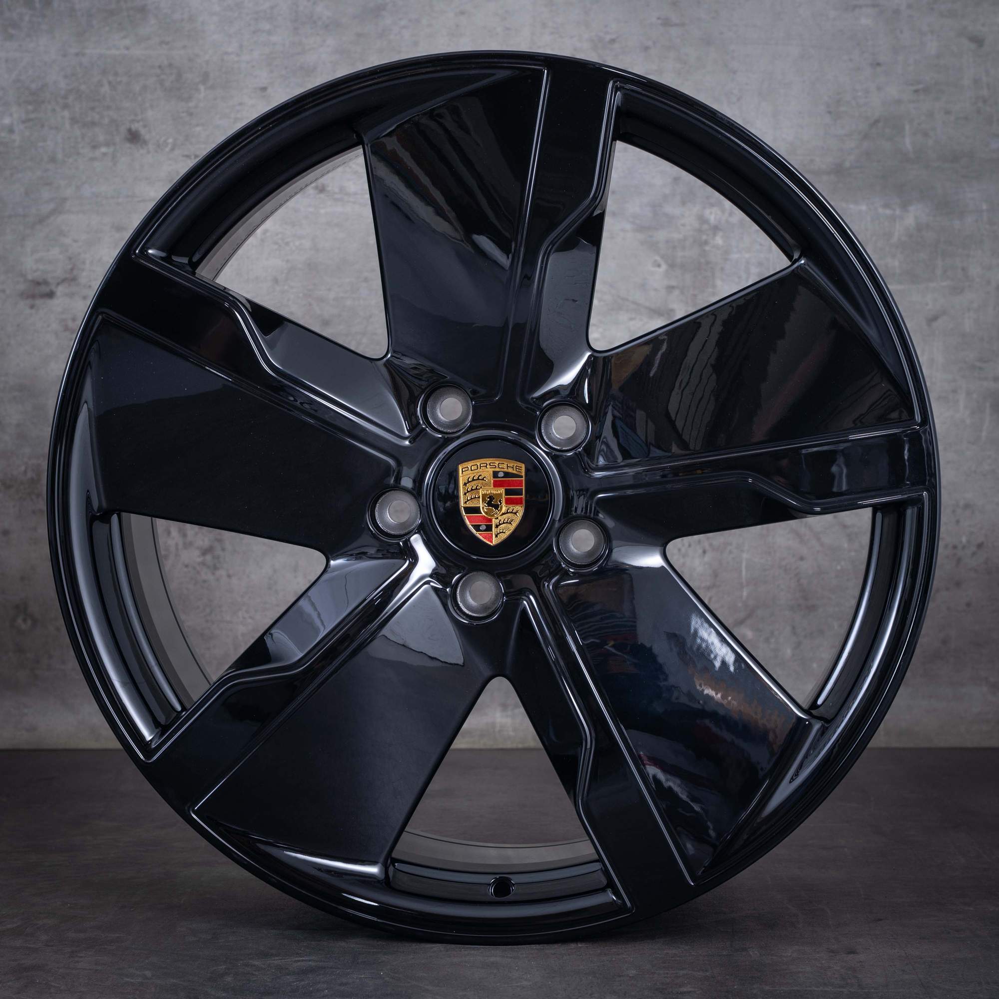 Original Porsche Taycan Felgen 21 Zoll 9J1 4S GTS Turbo Exclusive Design 9J1601025Q 9J1601025R schwarz glanz NEU