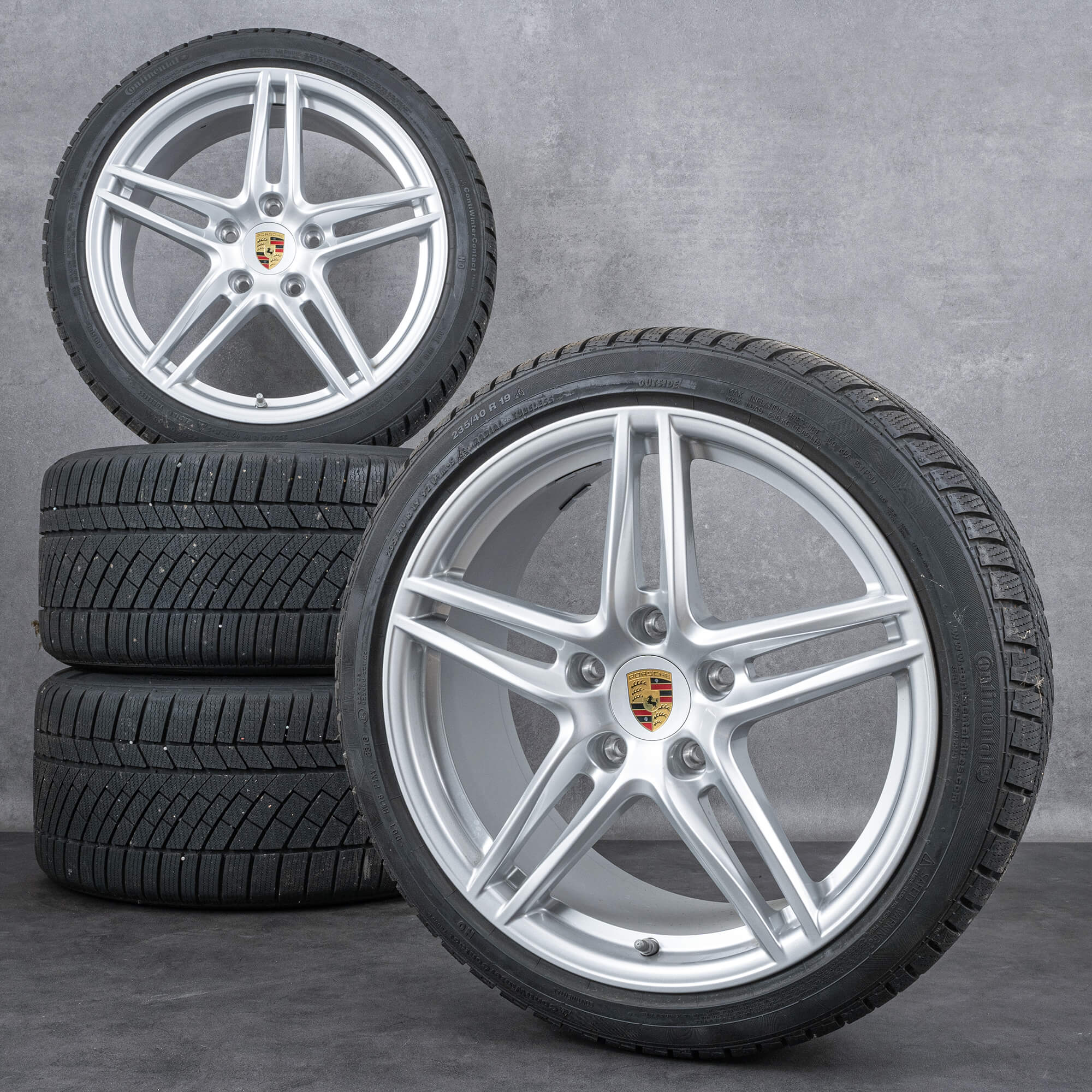 Original Porsche 911 Winterräder 19 Zoll 991 II Carrera C2 S Felgen 99136251000 99136256002 silber glanz