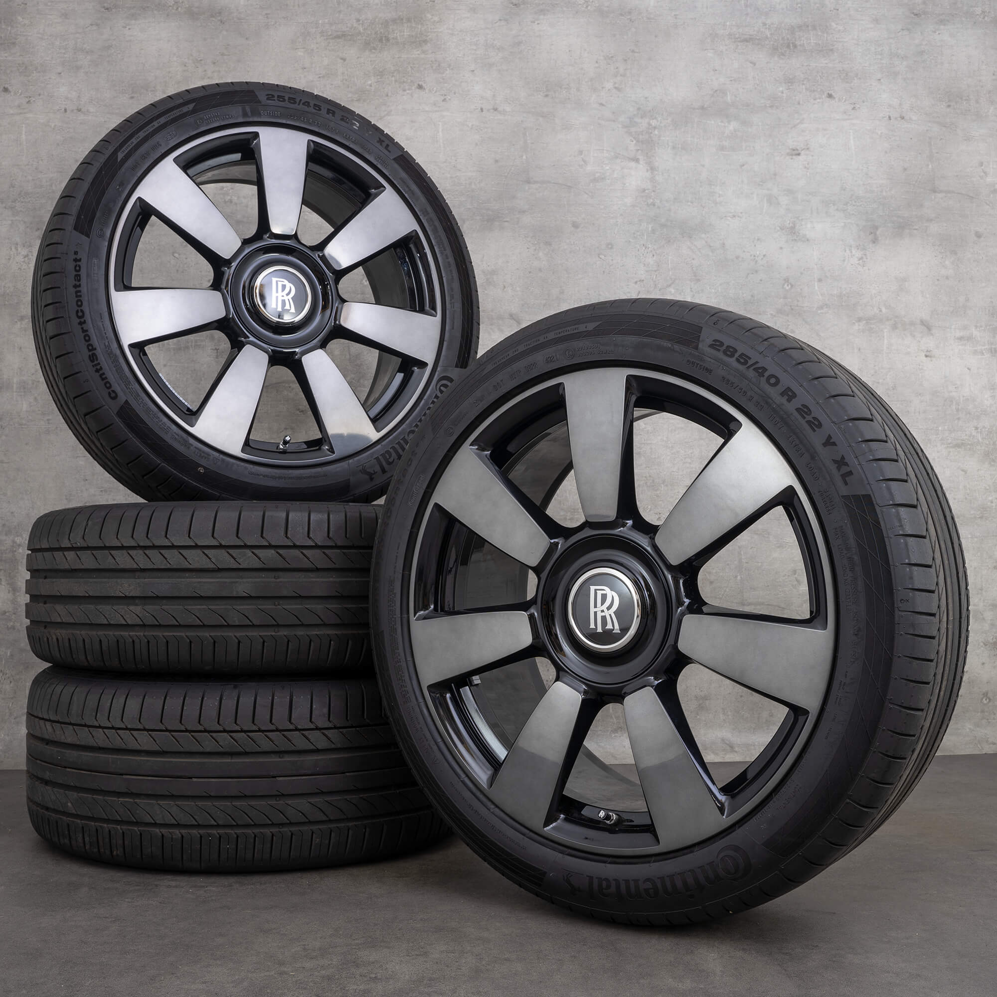 Original Rolls Royce Cullinan Winterräder 22 Zoll RR31 Felgen 6884712 6884713 schwarz glanzgedreht