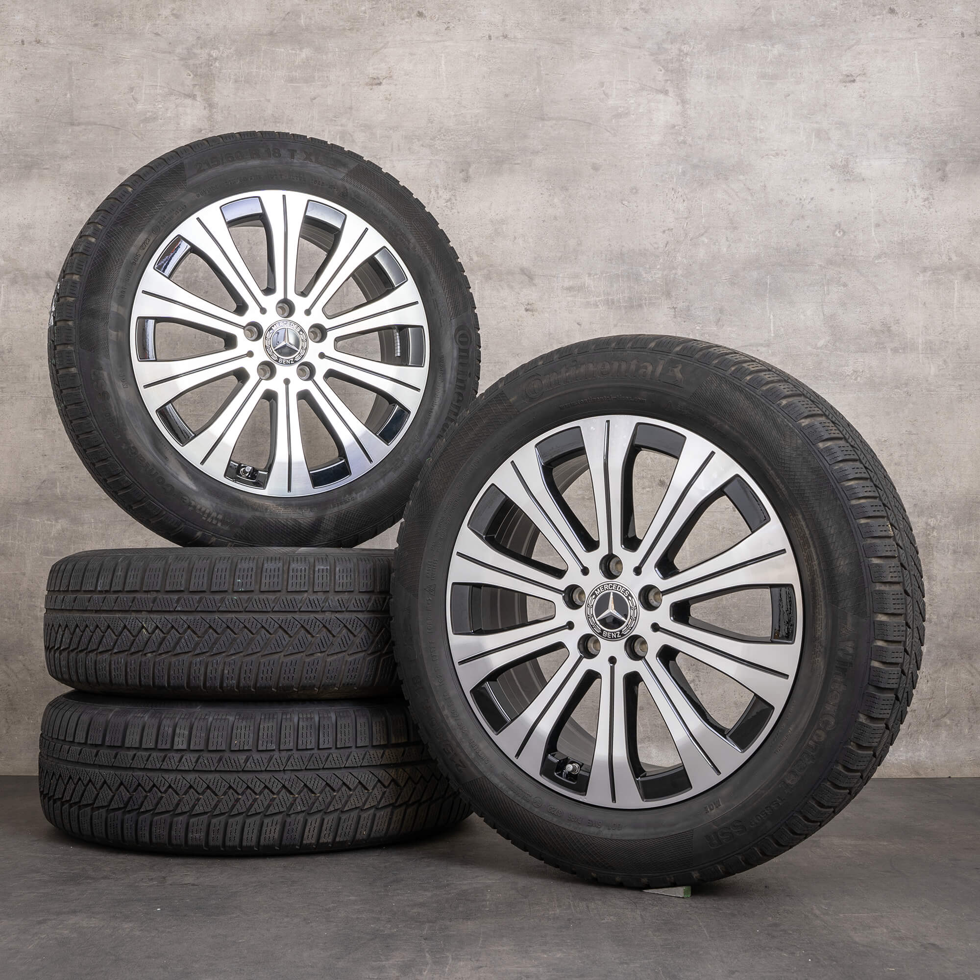Originale Mercedes Benz EQA EQB vinterhjul 18 tommer H243 X243 fælge A2434010000 sort blank drejet