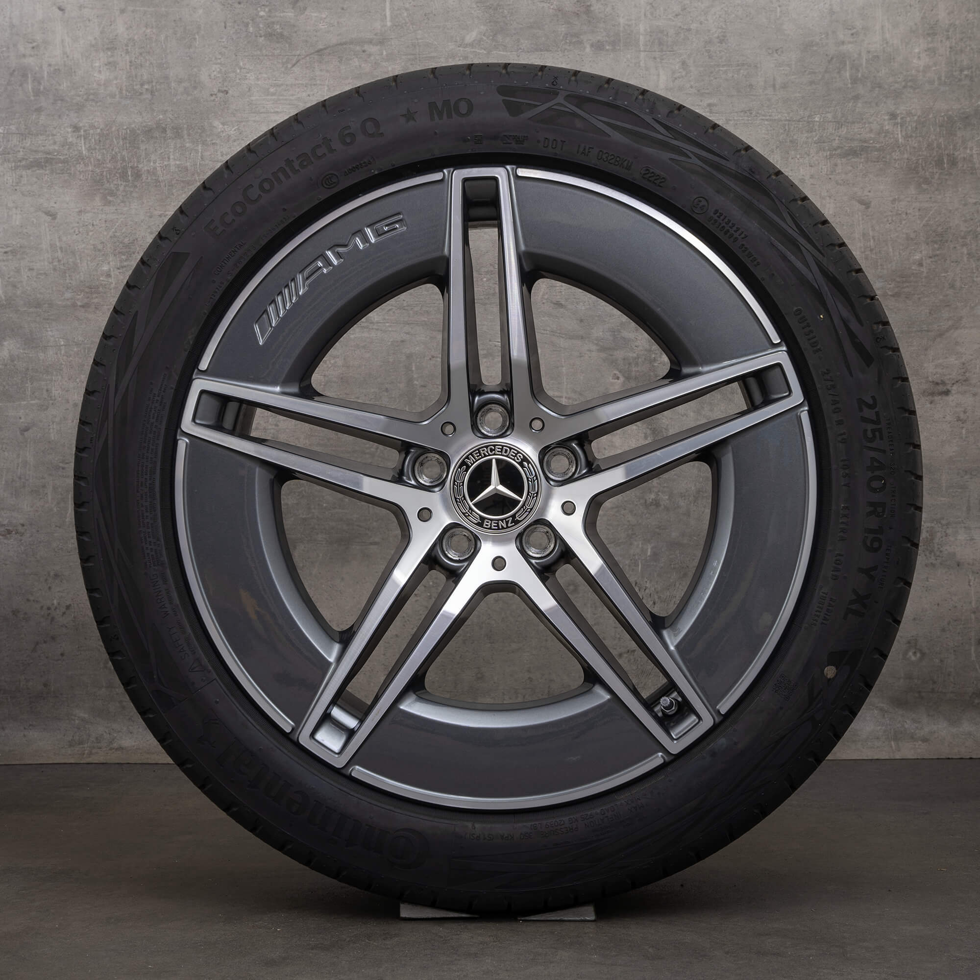 Originale Mercedes Benz E-klasse AMG fælge 19 tommer W214 S214 sommerdæk A2144010300 A2144010400 himalaya grey glossy turned