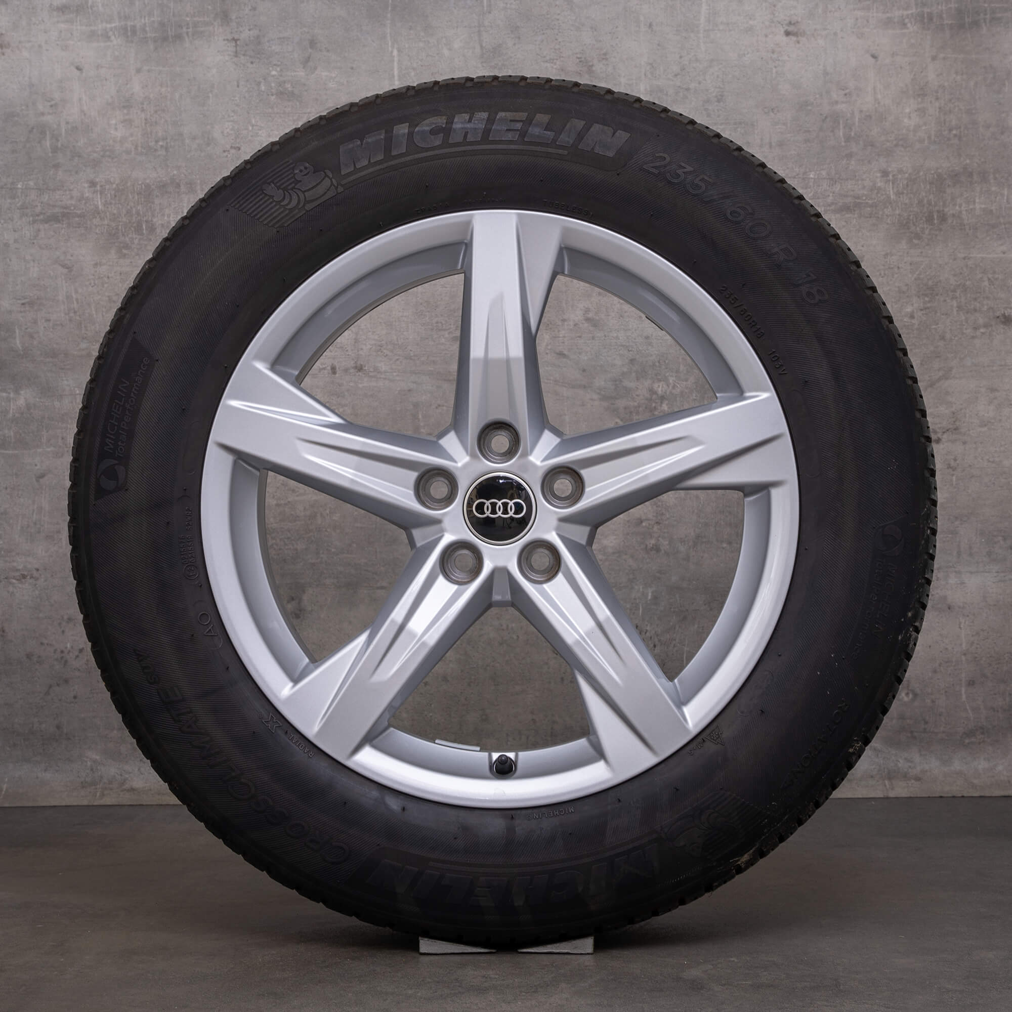 OEM Audi Q5 winter wheels 18 inch FY rims 80A601025BE silver