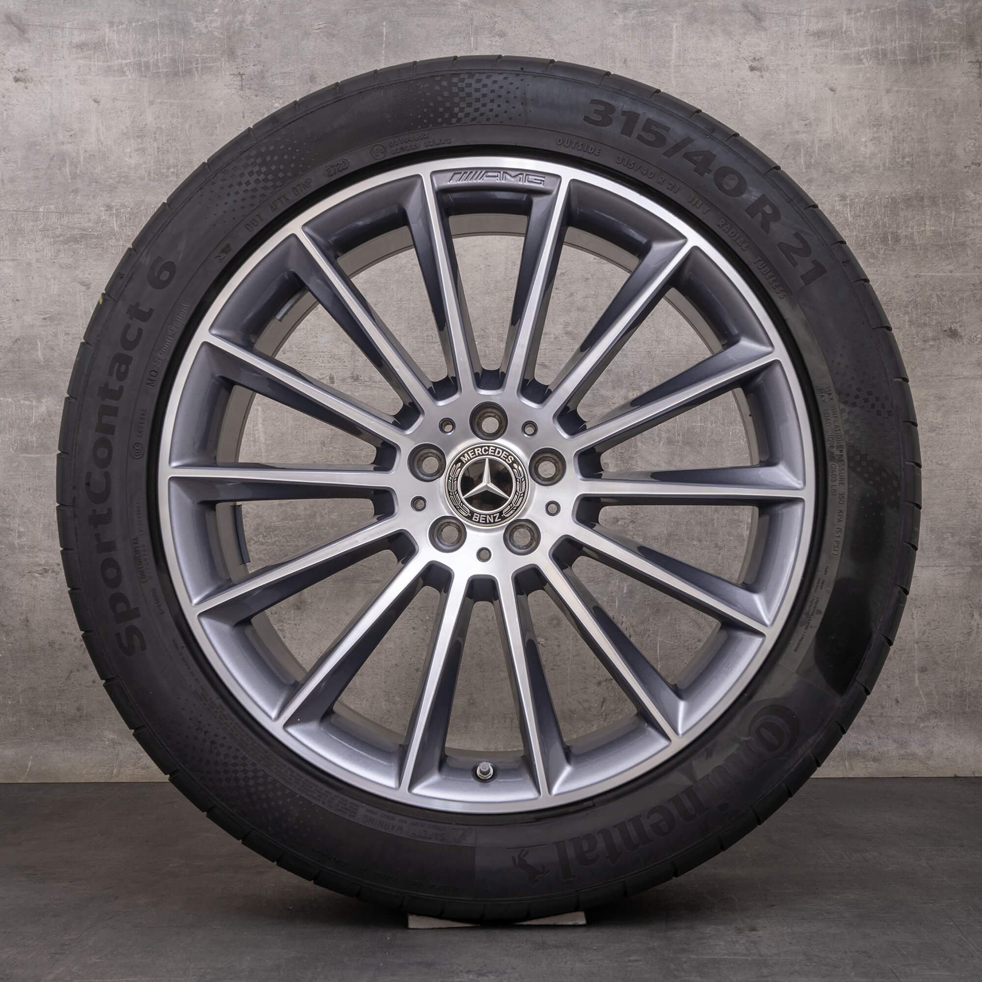 Original Mercedes Benz GLE AMG Winterräder 21 Zoll W167 V167 Felgen A1674013400 A1674013500 himalaya grey glanzgedreht