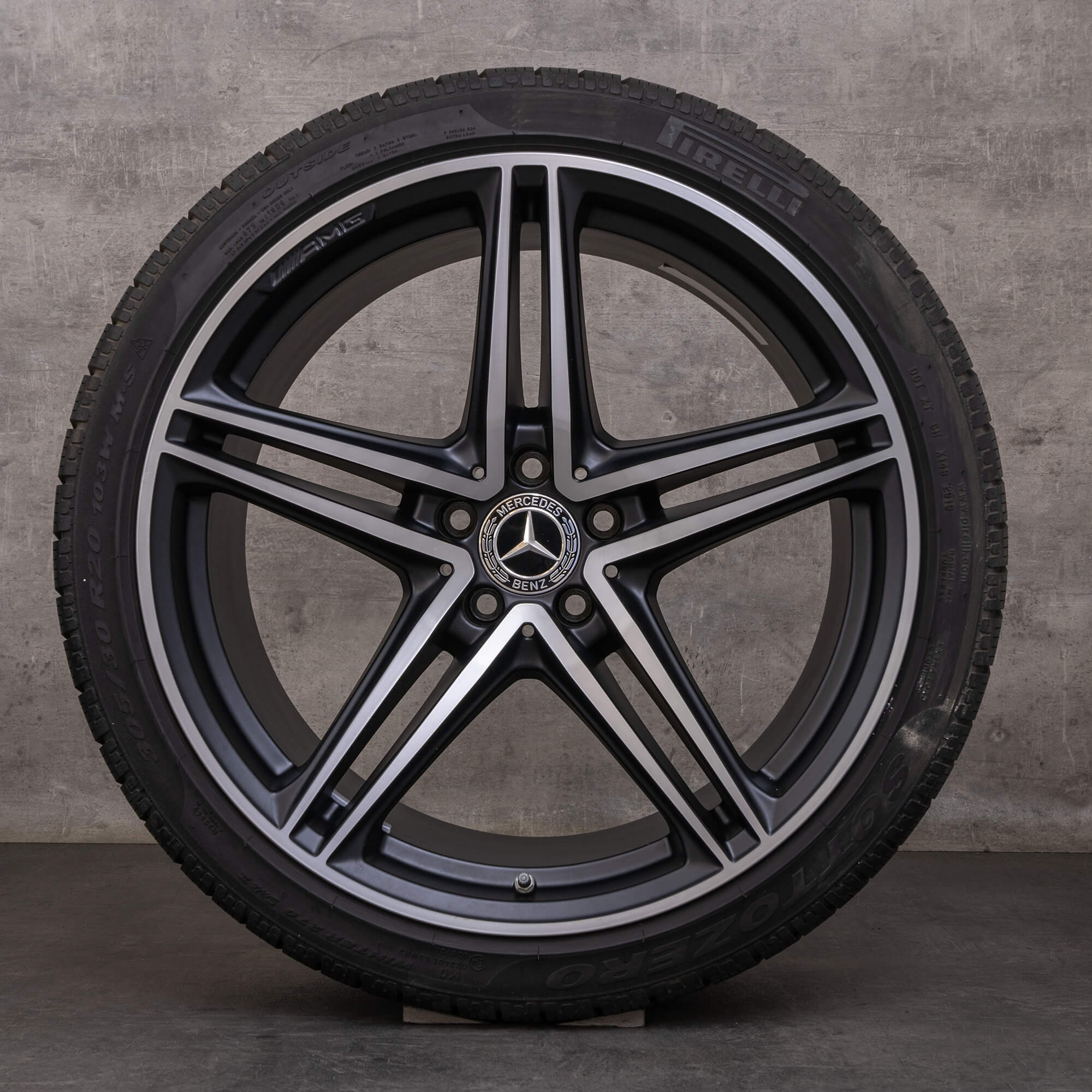 Alkuperäiset Mercedes Benz AMG GT talvirenkaat 19 20 tuuman C190 R190 vanteet A1904011800 A1904011900 musta matta Kiillotettu pinta.