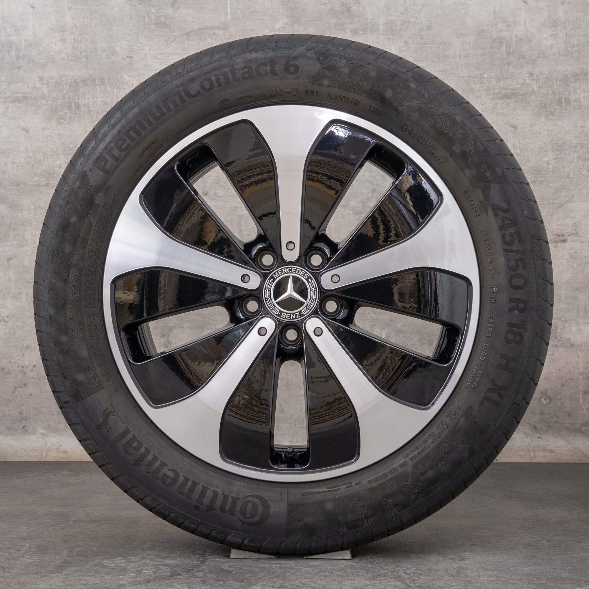 Oryginał Benz Mercedes EQV koła zimowe 18 cali W447 Felgi A4474017300 czarne Polerowane