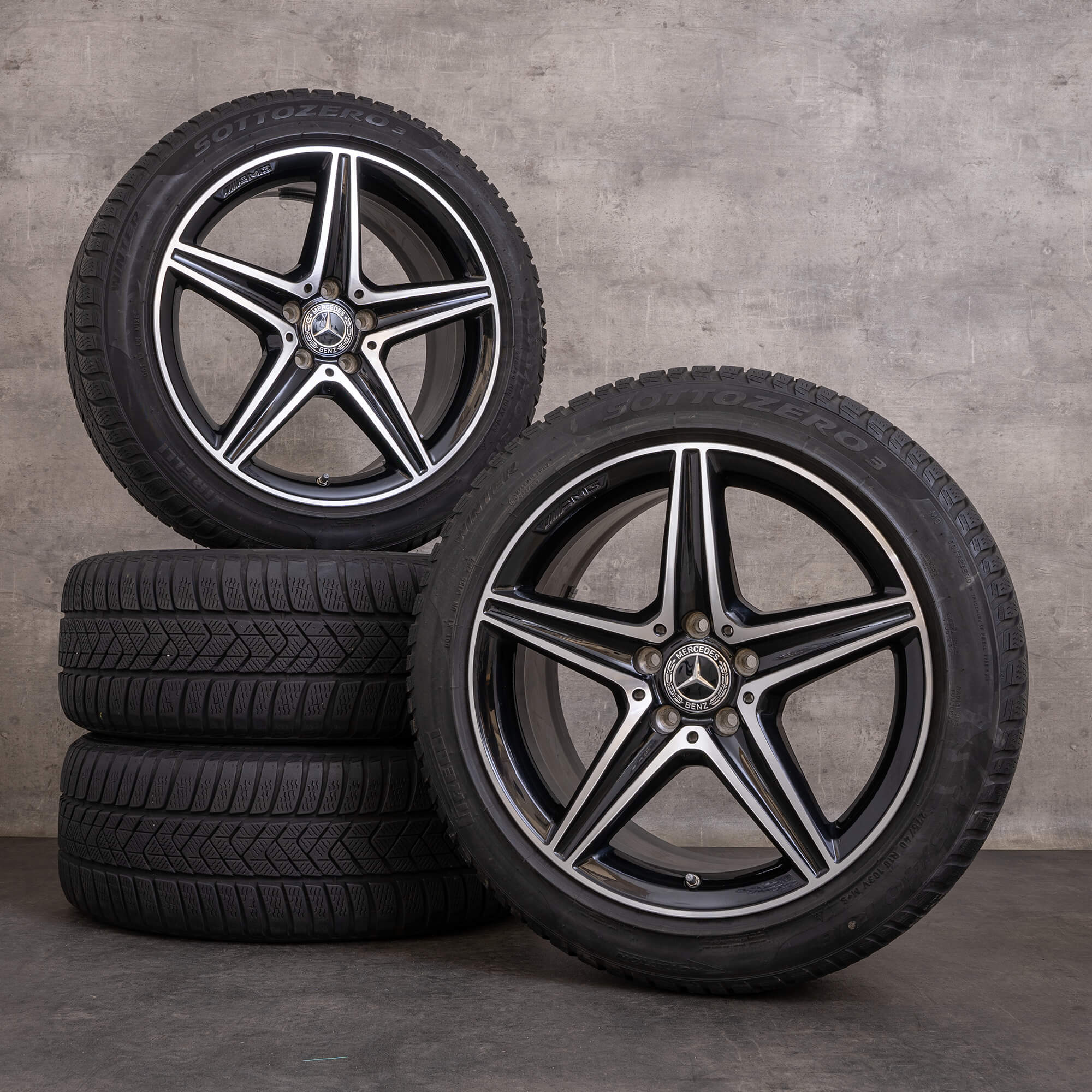 Orijinal Mercedes Benz E-Serisi AMG kış jant lastik 18 inç W213 S213 A238 C238 E300 jantlar A2134011800 A2134011900 siyah parlak tornalanmış