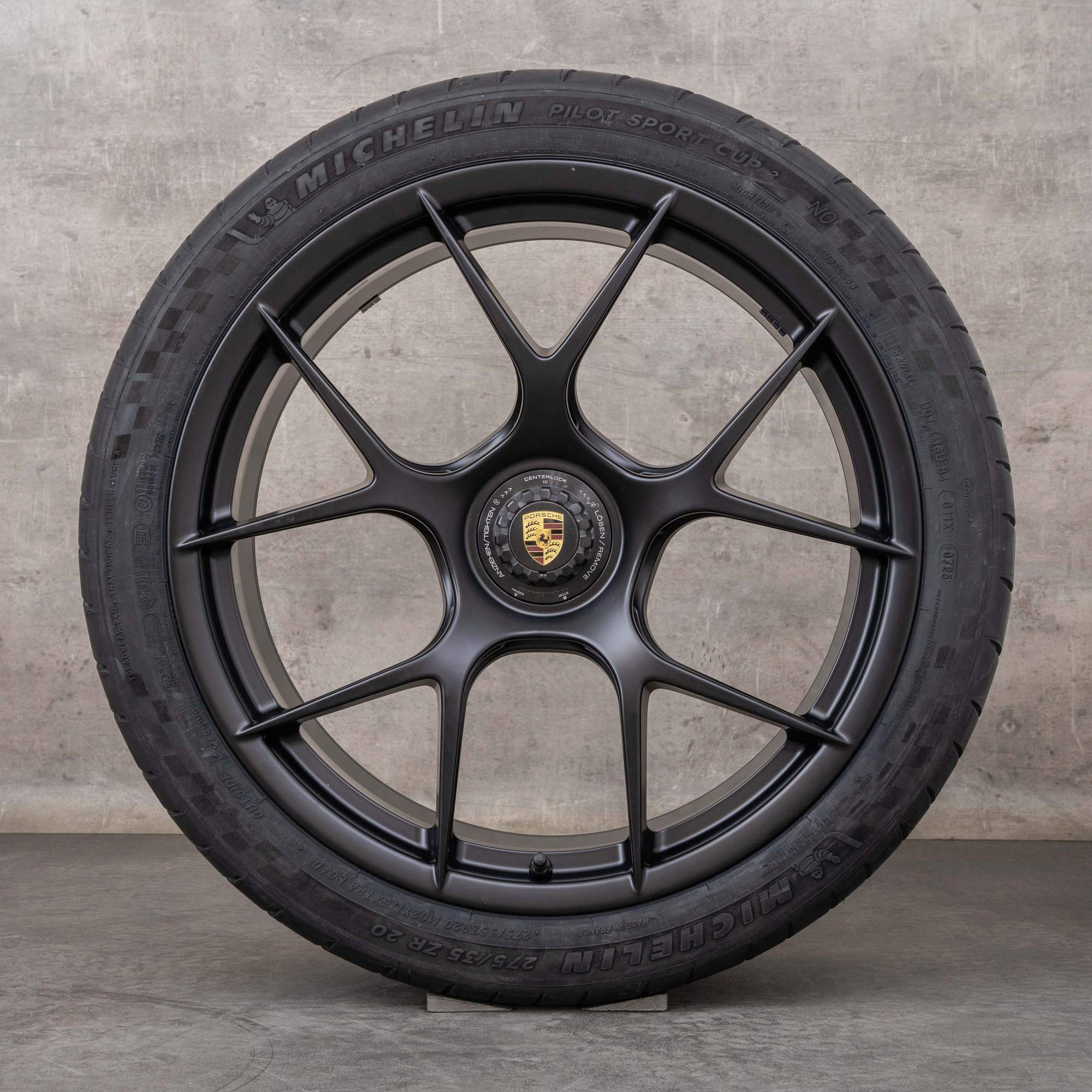 Original Porsche 911 GT3 RS Magnesium Felgen 20 21 Zoll 992 Sommerräder 9GT601025AL 9GT601025AM schwarz matt