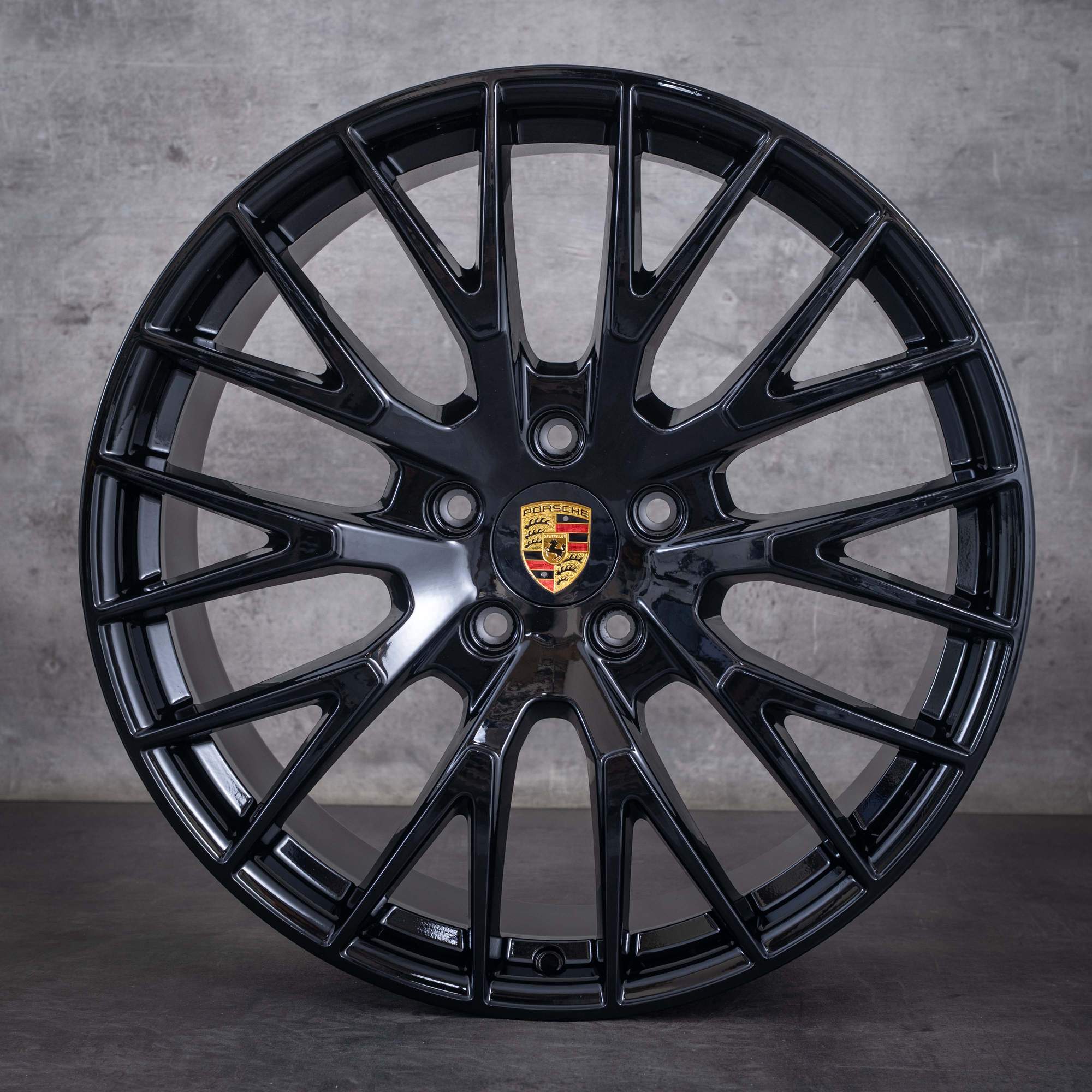 Originální disky Porsche Panamera 976 21 palců design G3 Exclusive 976601025AA 976698025E lesklá černá