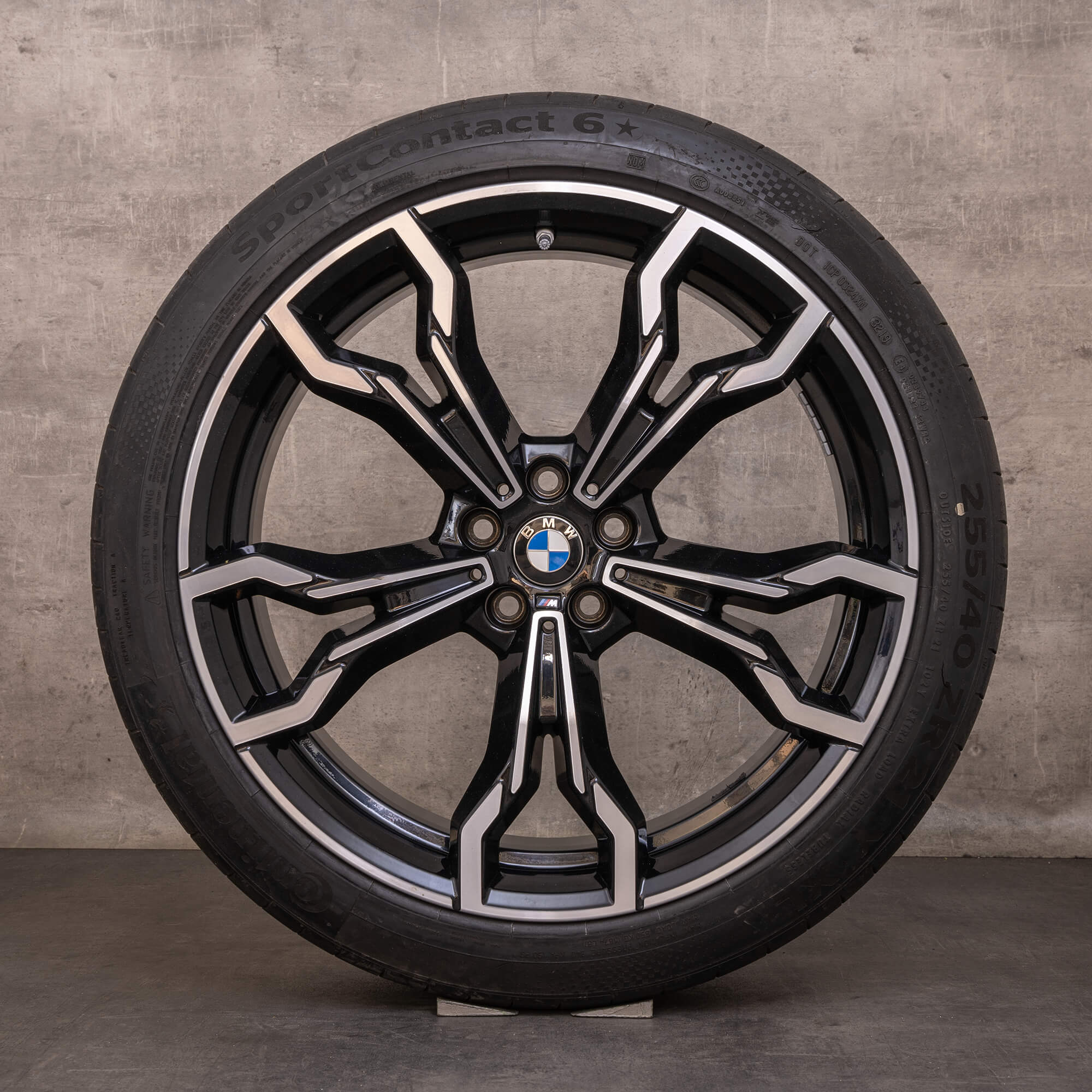 Originais BMW X3M X4M jantes e pneus inverno 21 polegadas F97 F98 estilo 765 M 8060041 8060042 preto brilhante virado