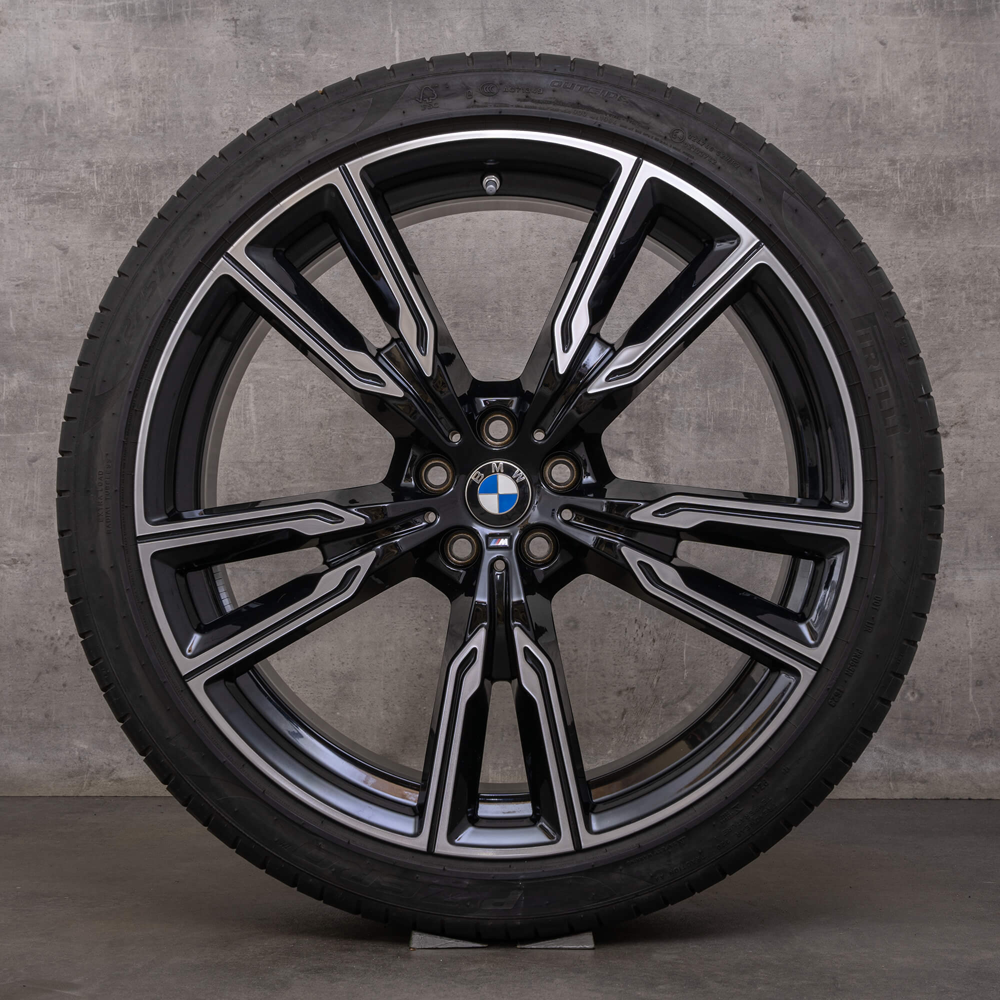 Original BMW X5 X6 Felgen 22 Zoll G05 G06 Sommerräder 747 M 6856025 6856026 schwarz glanzgedreht