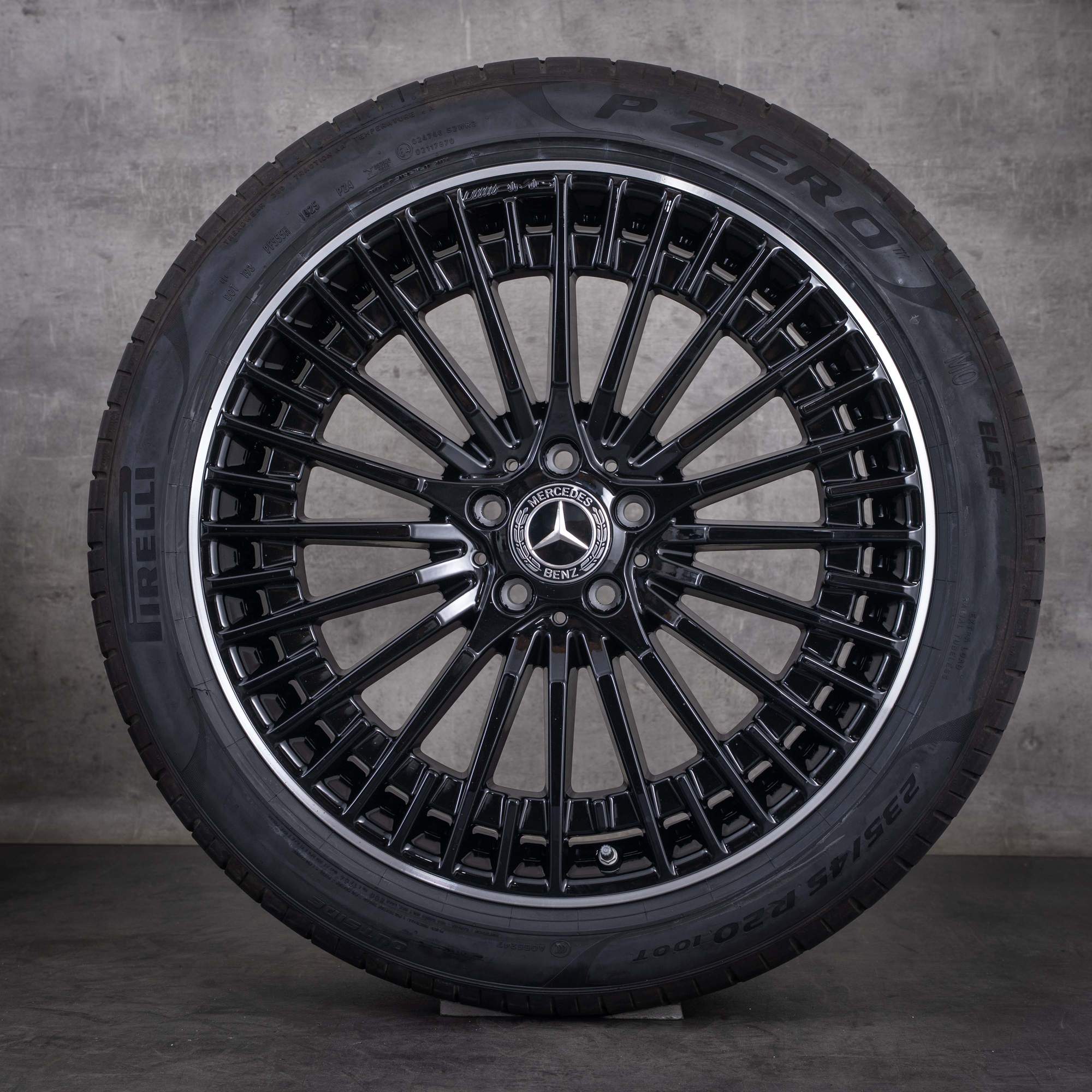 OEM Mercedes-Benz EQA EQB AMG 20inch H243 x 243 rims with summer tyres A2434010600 Black diamond cut edges - wheel 4 of 4