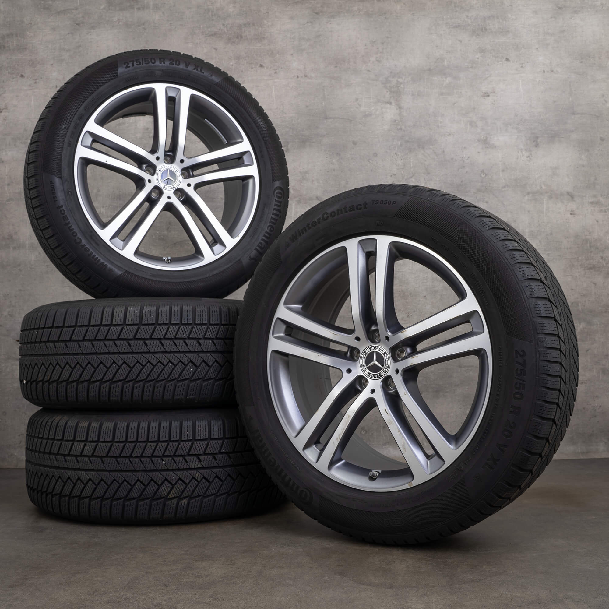 OEM Mercedes Benz GLE winter wheels 20 inch X167 C167 rims A1674012400 A1674012500 himalaya gray glossy turned
