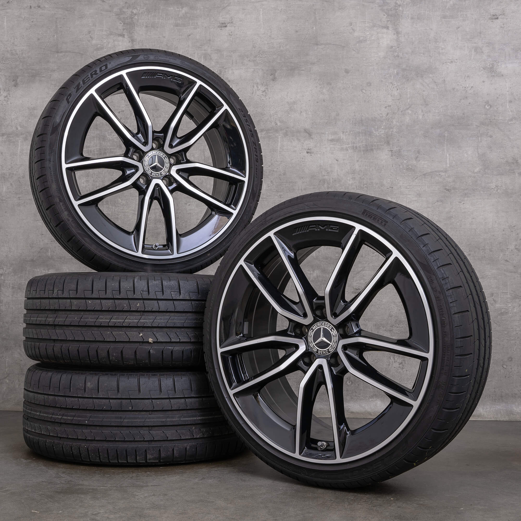 Original Mercedes Benz Classe A 35 AMG jantes 19 pouces W177 V177 roues d'été A1774012000 noir brillant