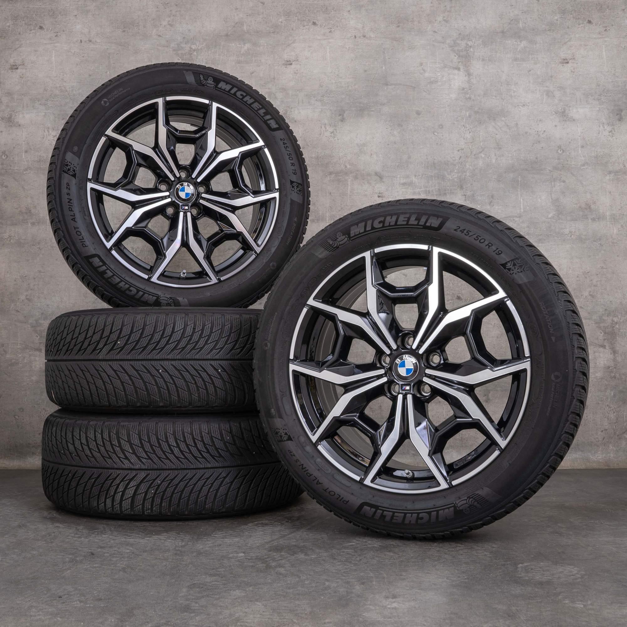 Original BMW X3 X4 Winterräder 19 Zoll G01 G02 Felgen Styling 887 M 7916263 schwarz glanzgedreht