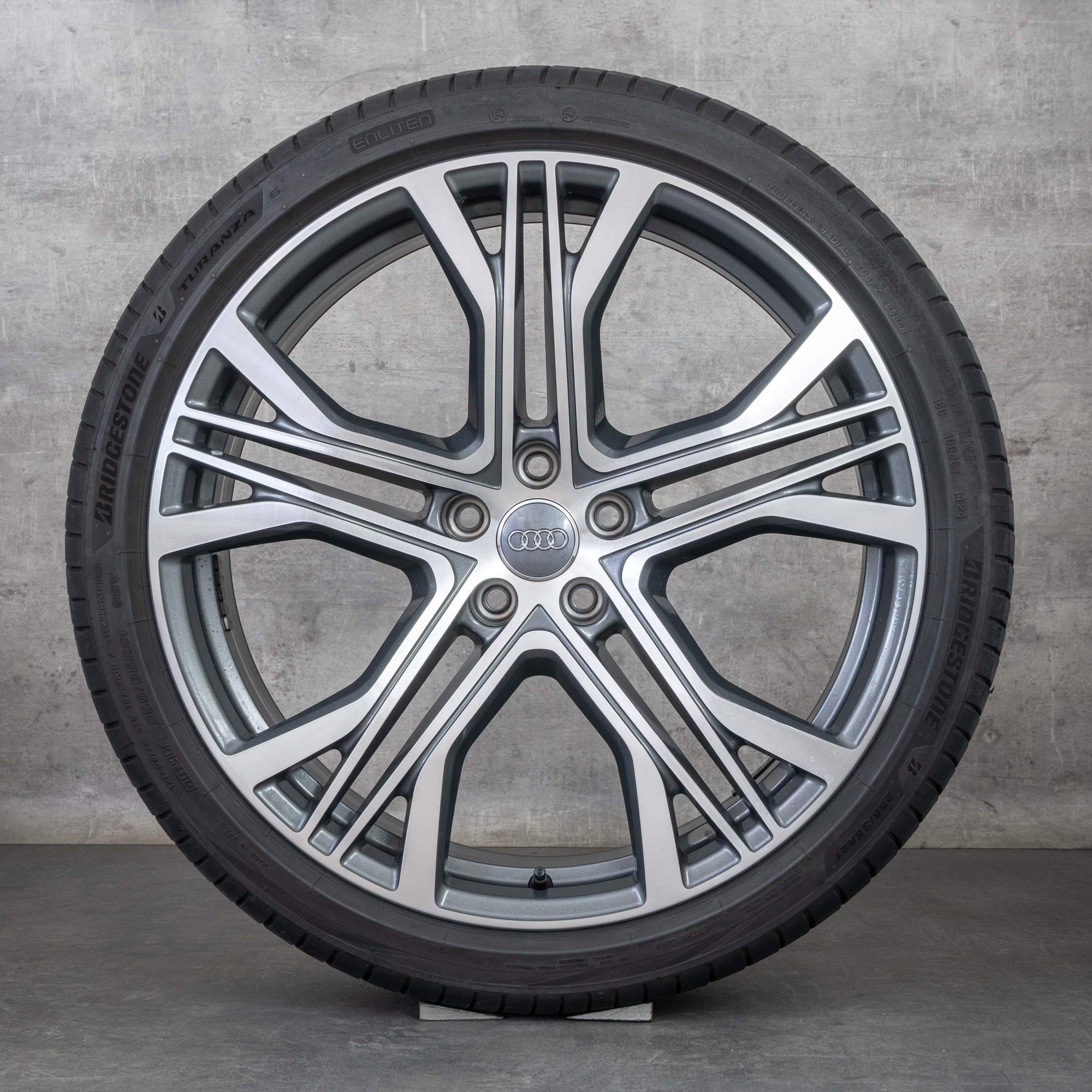 Oem Audi A7 S7 jantes 21 pouces 4K C8 pneus été 4K8601025AA titane poli