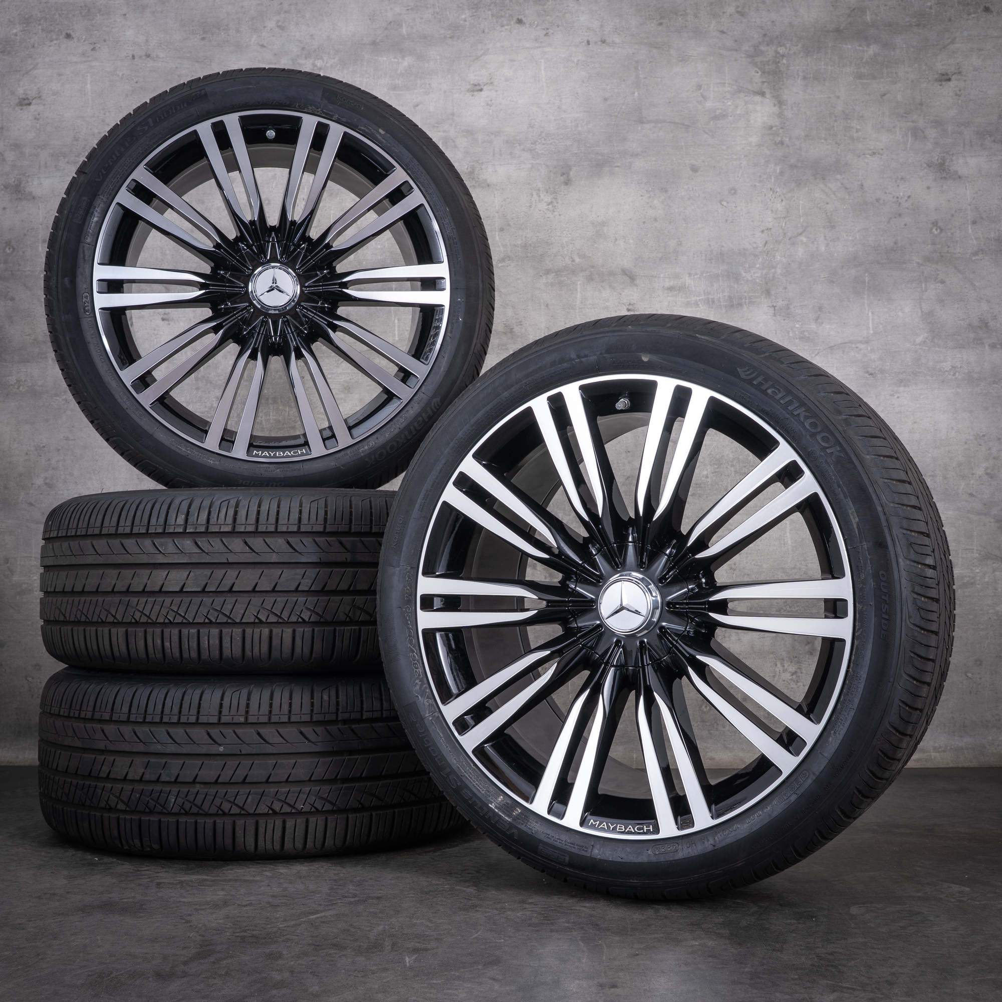 Original Maybach Mercedes Benz S-Klasse Felgen 20 Zoll W223 Z223 Sommerreifen A2234014000 A2234014100 schwarz glanzgedreht Sommerräder