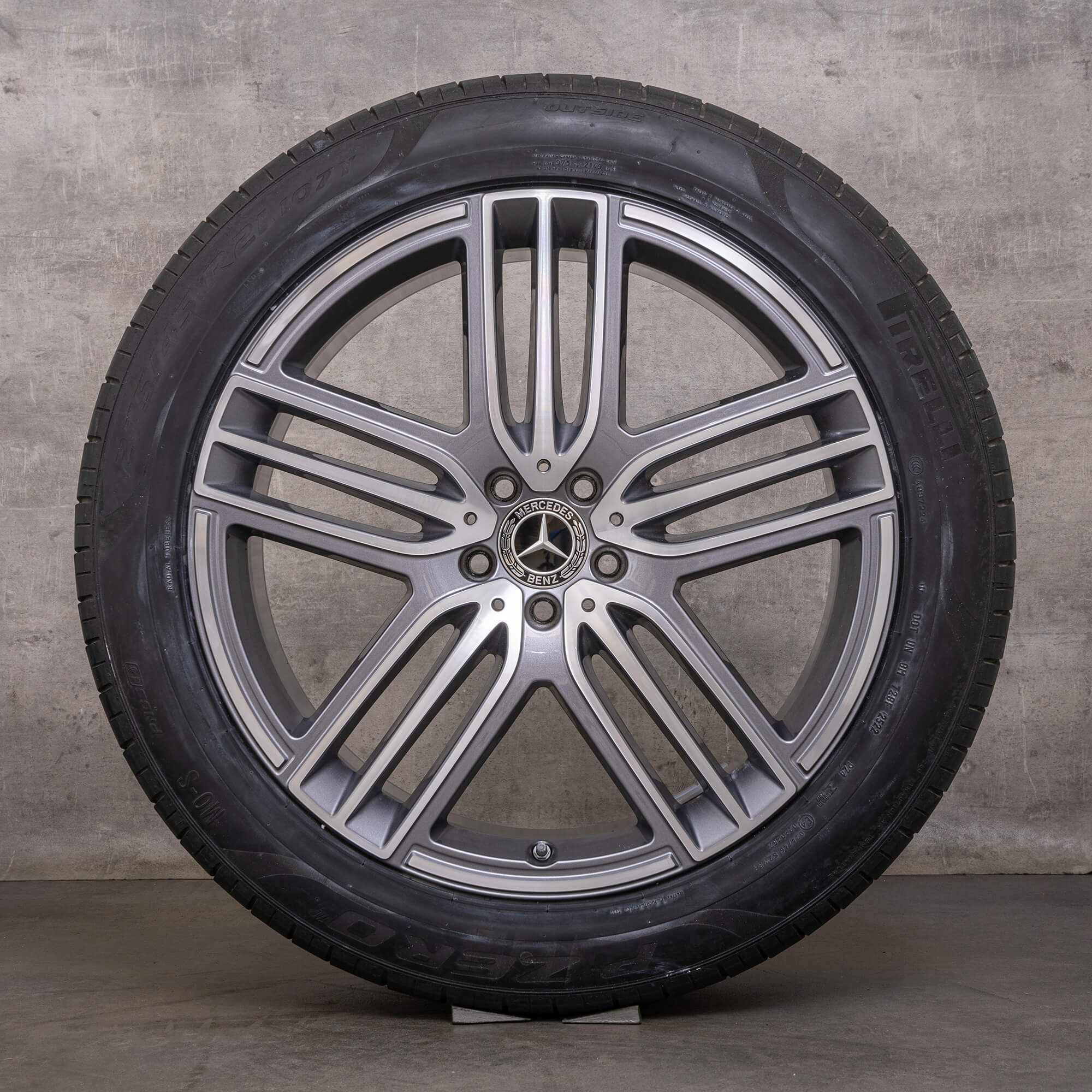 Orijinal Mercedes Benz GLS jantları 21 inç X167 yaz A1674015100 A1674015300 himalaya gri parlak tornalanmış