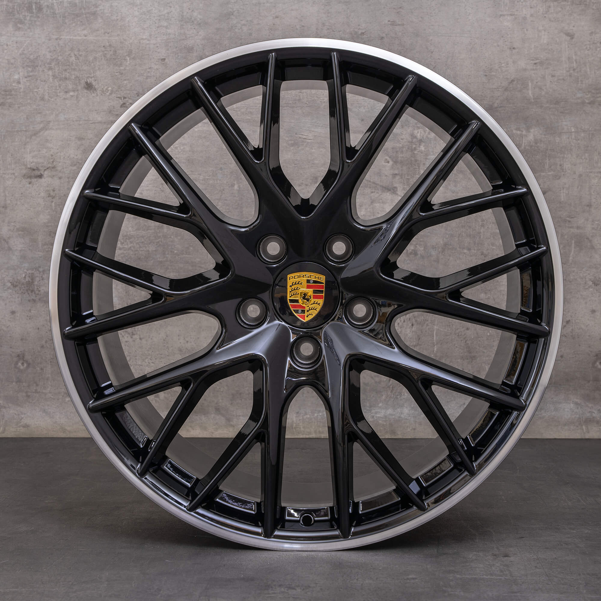 Original Porsche Panamera 976 Felgen 21 Zoll Turbo & S Sommerräder 971601025D 971601025K schwarz glanzgedreht NEU
