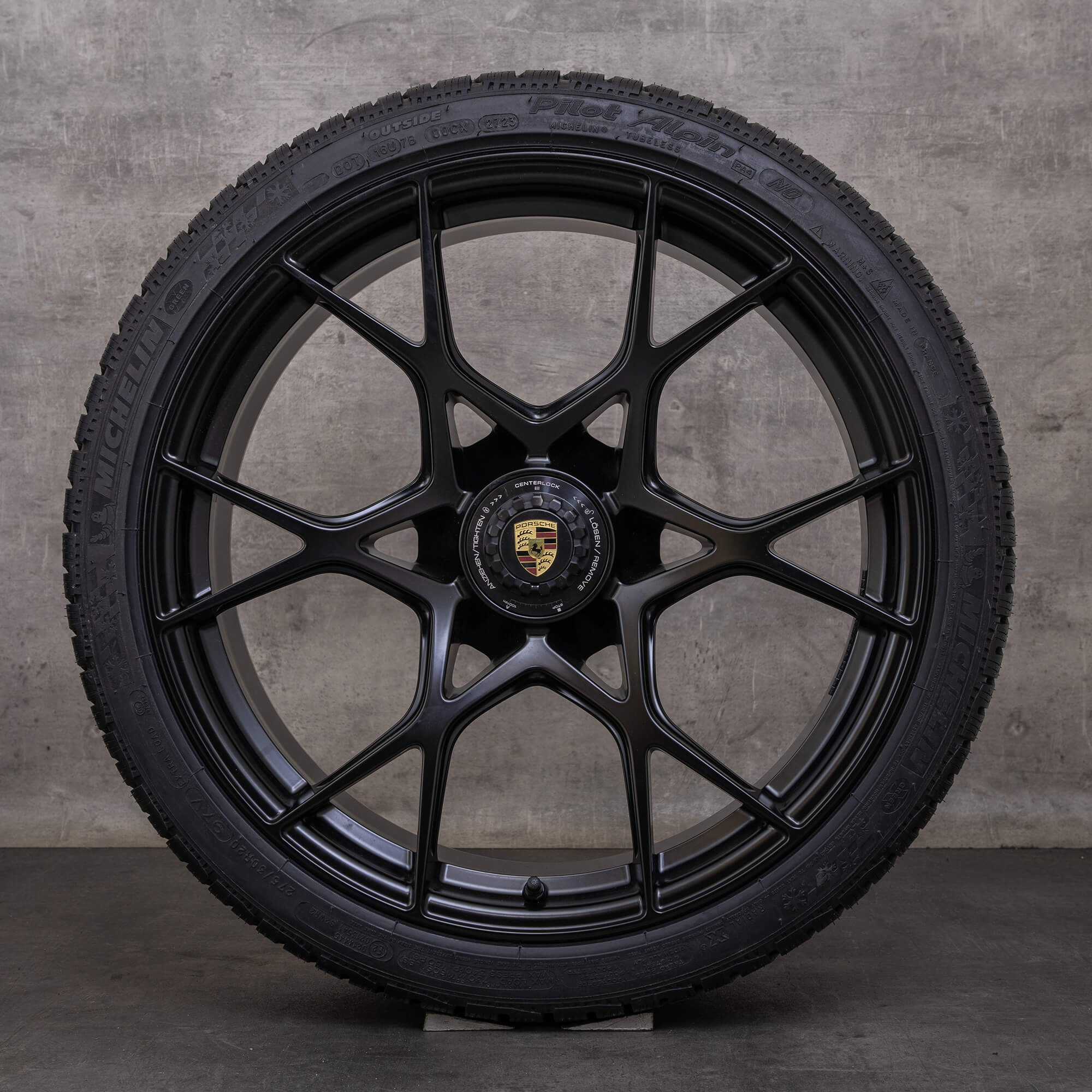 Originali Porsche Boxter Cayman cerchi con gomme invernali 20 pollici 982 GT4 RS Spyder 9GT601025H 9GT601025J nero opaco NUOVO