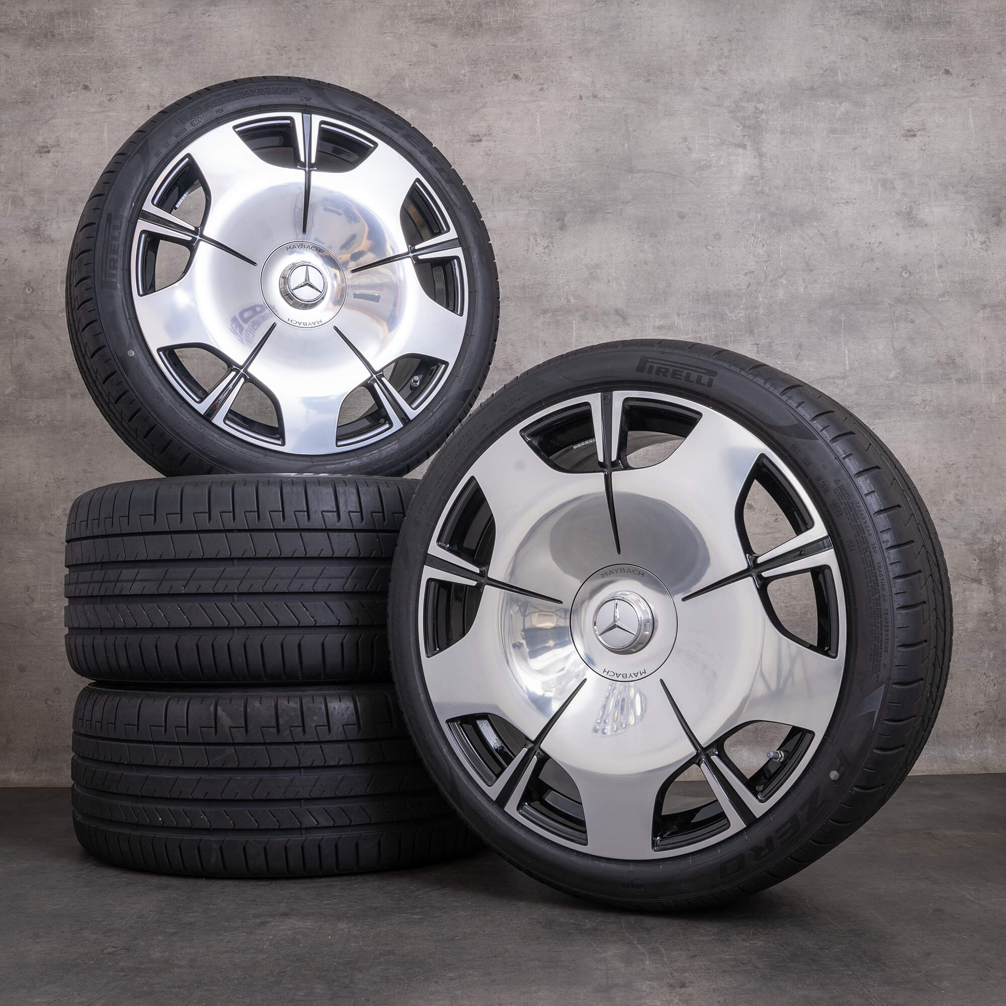 Orijinal Mercedes Benz SL 43 55 63 AMG Maybach kış jant lastik 21 inç R232 jantlar A2324013800 A2324013900 siyah parlak tornalanmış