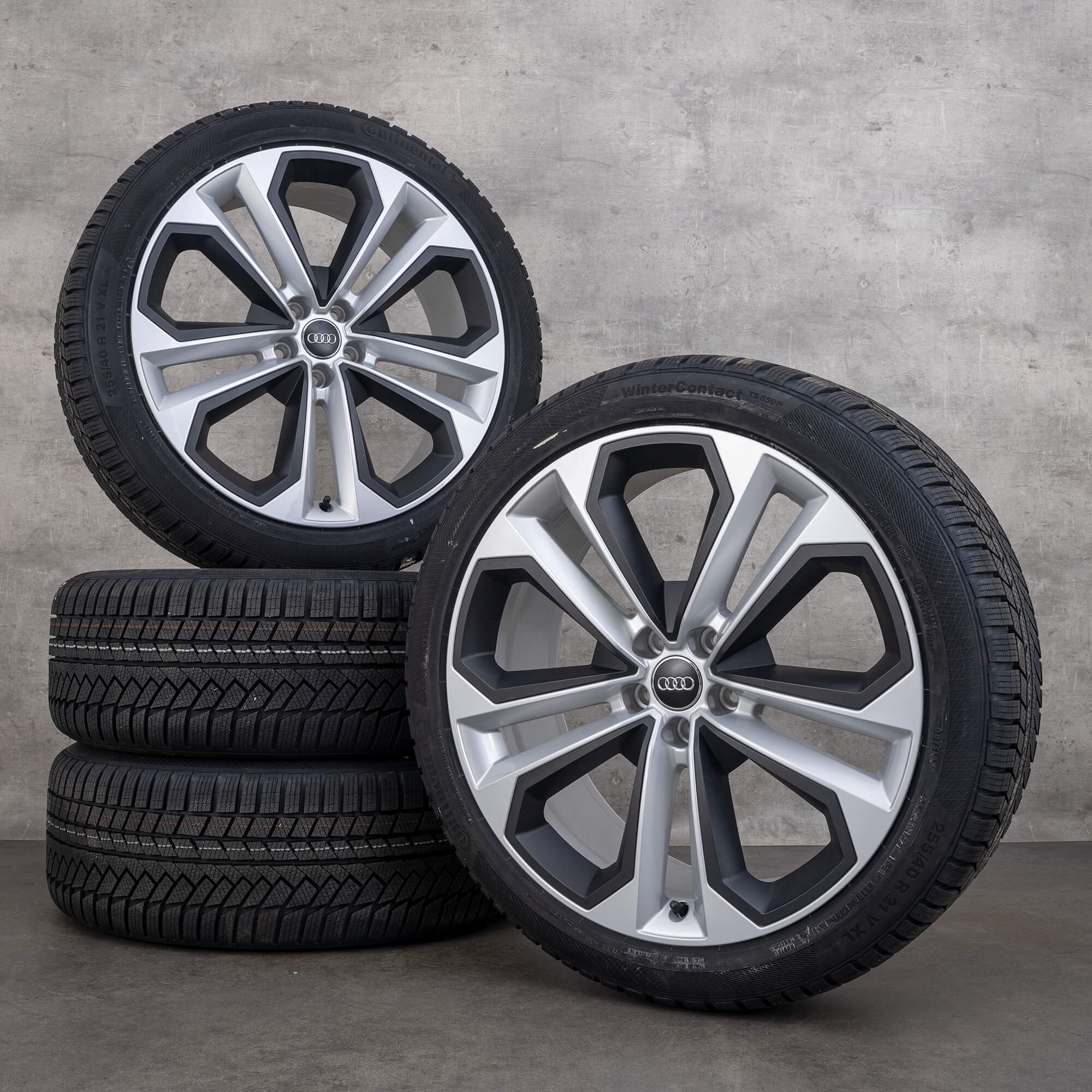 Originale Audi Q5 SQ5 vinterhjul 21 tommers FY felger 80A601025AS sølv titan polert