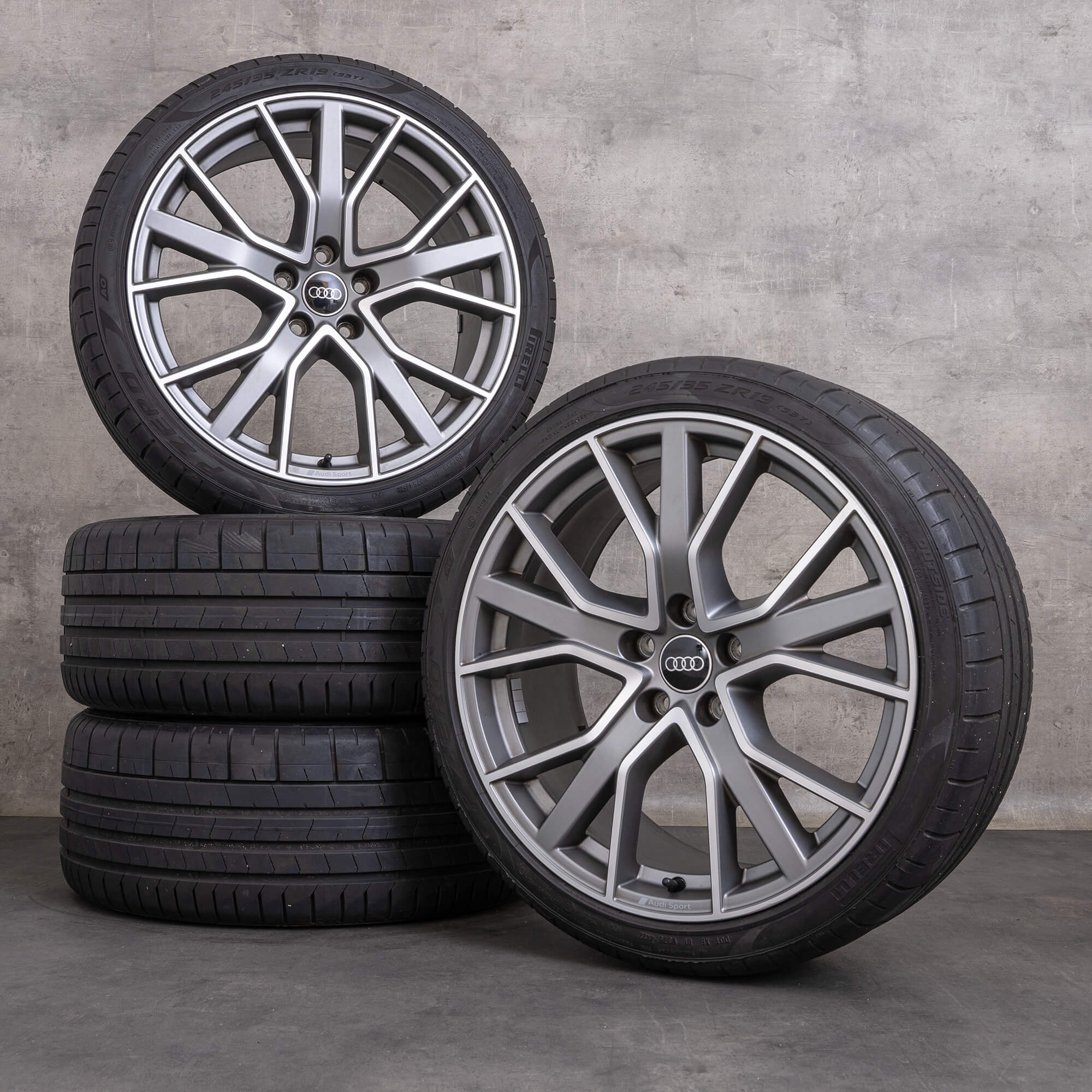 Originale Audi A4 S4 cerchi 19 pollici 8W B9 estivi 8W0601025DH antracite finitura lucida opaca