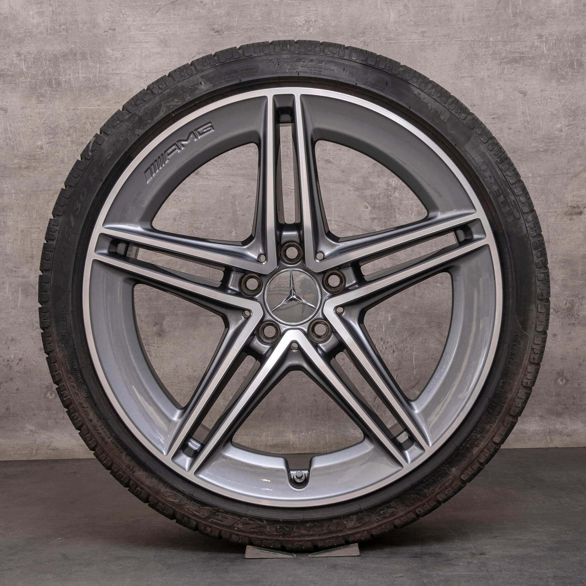 Originale Mercedes Benz C-Klasse C63 & S AMG vinterhjul 19 tommer C205 A205 fælge A2054012001 A2054012101 himalaya grey gloss turned