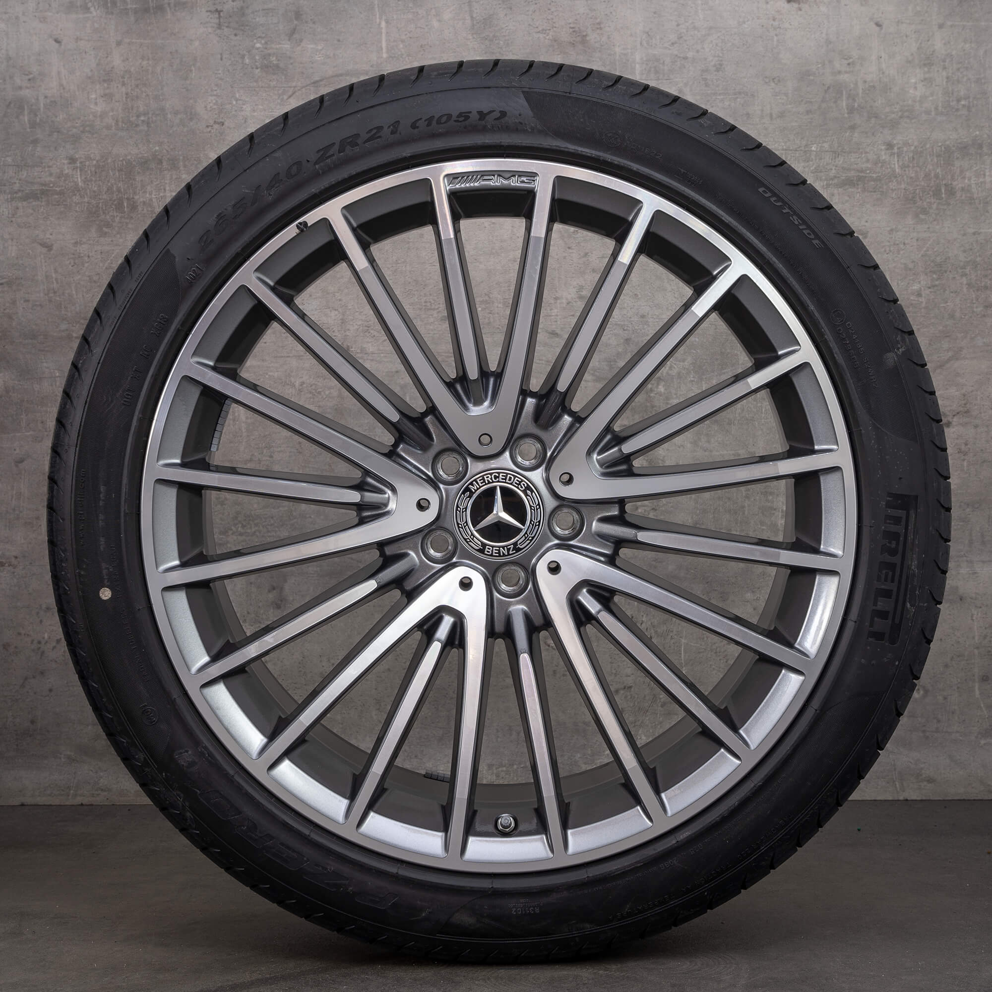 Oryginał Mercedes Benz GLC 63 & 63S AMG felgi 21 cali X253 C253 4MATIC koła letnie A2534015900 A2534016000 himalaya szary polerowane NOWOŚĆ