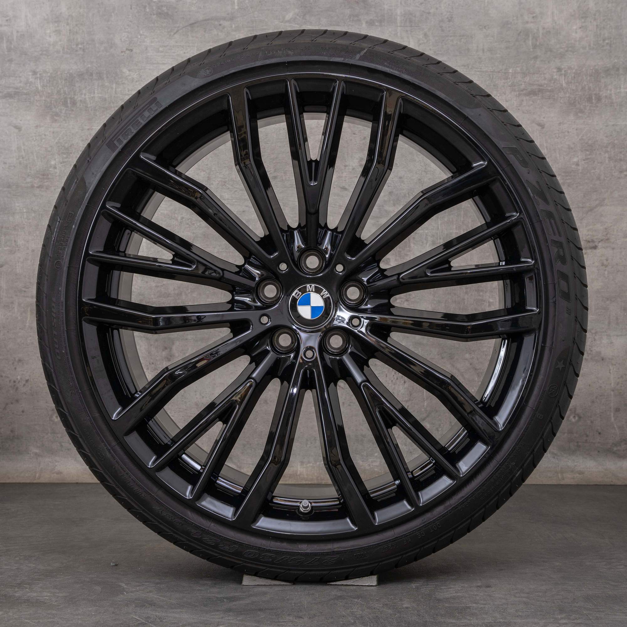 Oryginalne felgi BMW serii 6 7 21 cali G11 G12 G32 GT koła letnie stylizacja 687 6877018 6877019 czarny połysk