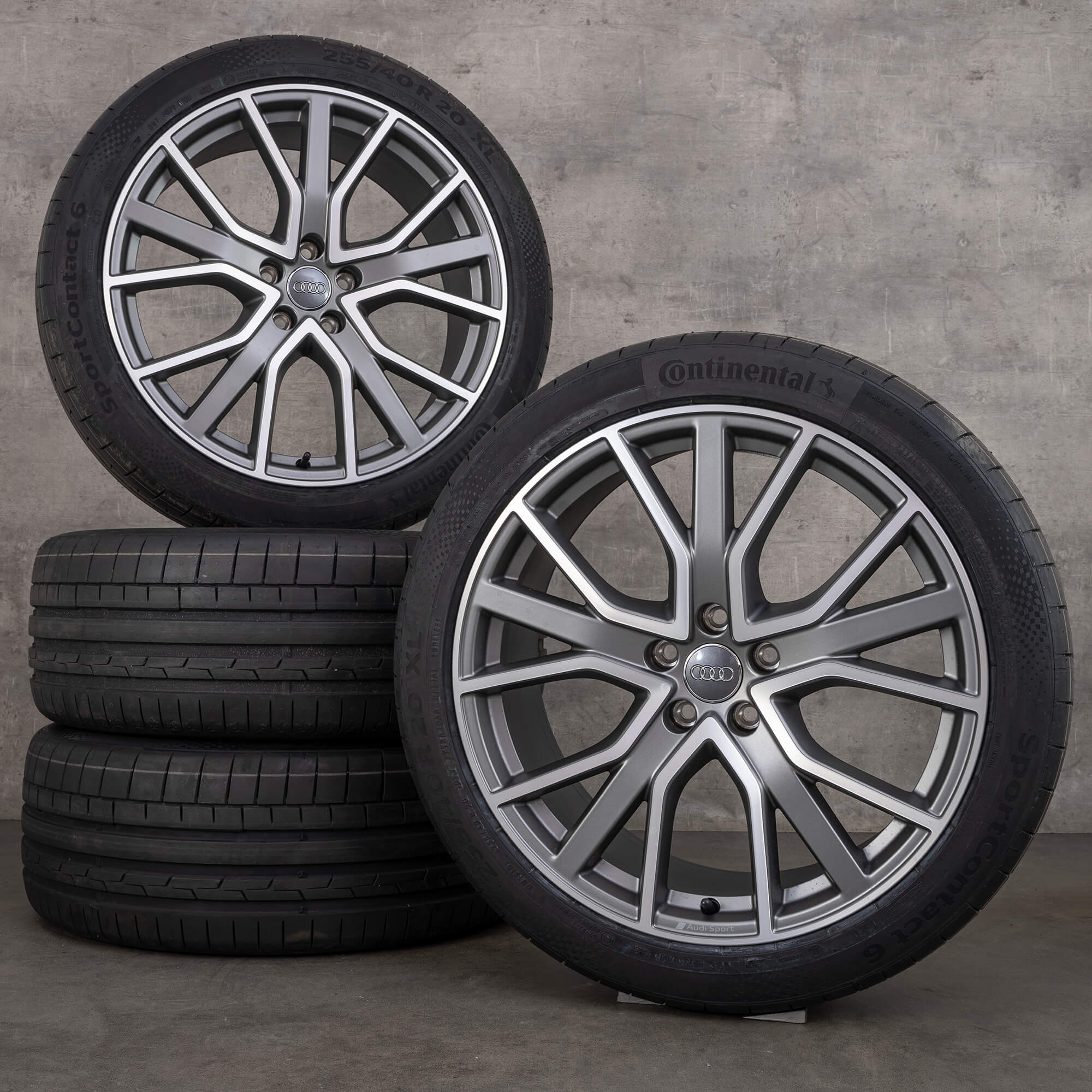 Originale Audi A6 S6 felger 20-tommers 4K C8 sommerhjul 4K0601025AB anthrzit blank dreid