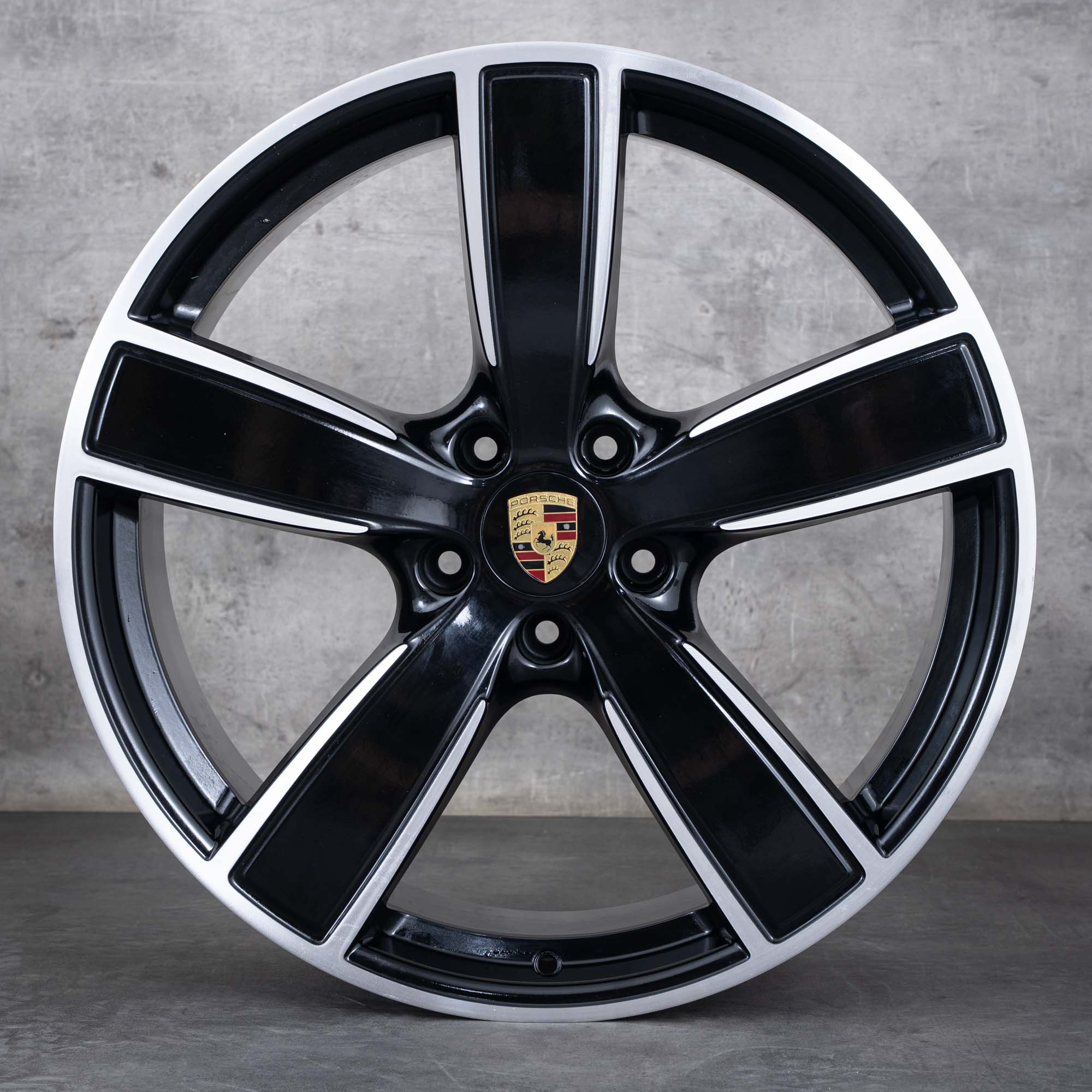 Oryginalne felgi Porsche Cayenne Coupe 9YA 22 cale 9Y0601025AP 9Y3601025T czarne polerowane