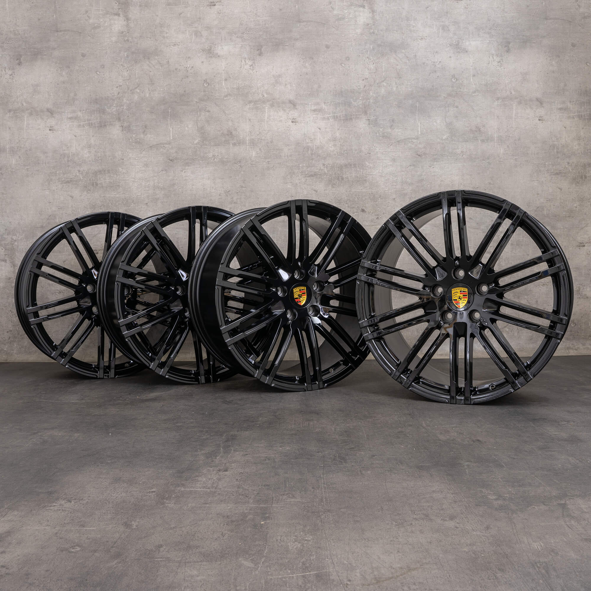 Original Porsche Cayenne jantes 21 polegadas 958 Turbo & S 7P5601025AE preto brilhante