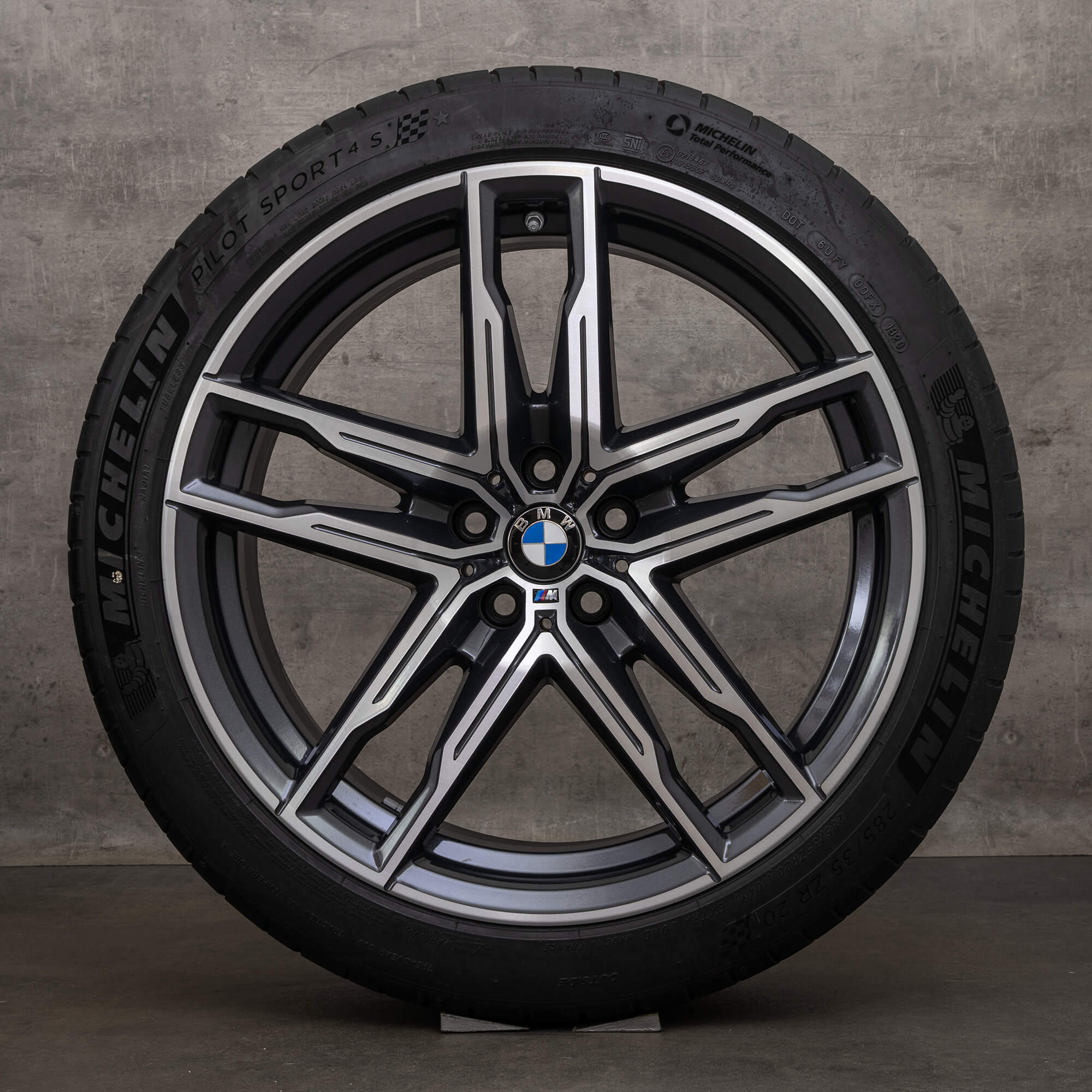 Jantes originais BMW M5 M8 20 polegadas F90 F91 F92 F93 rodas de verão 810 M 8089562 8089563 órbita cinza