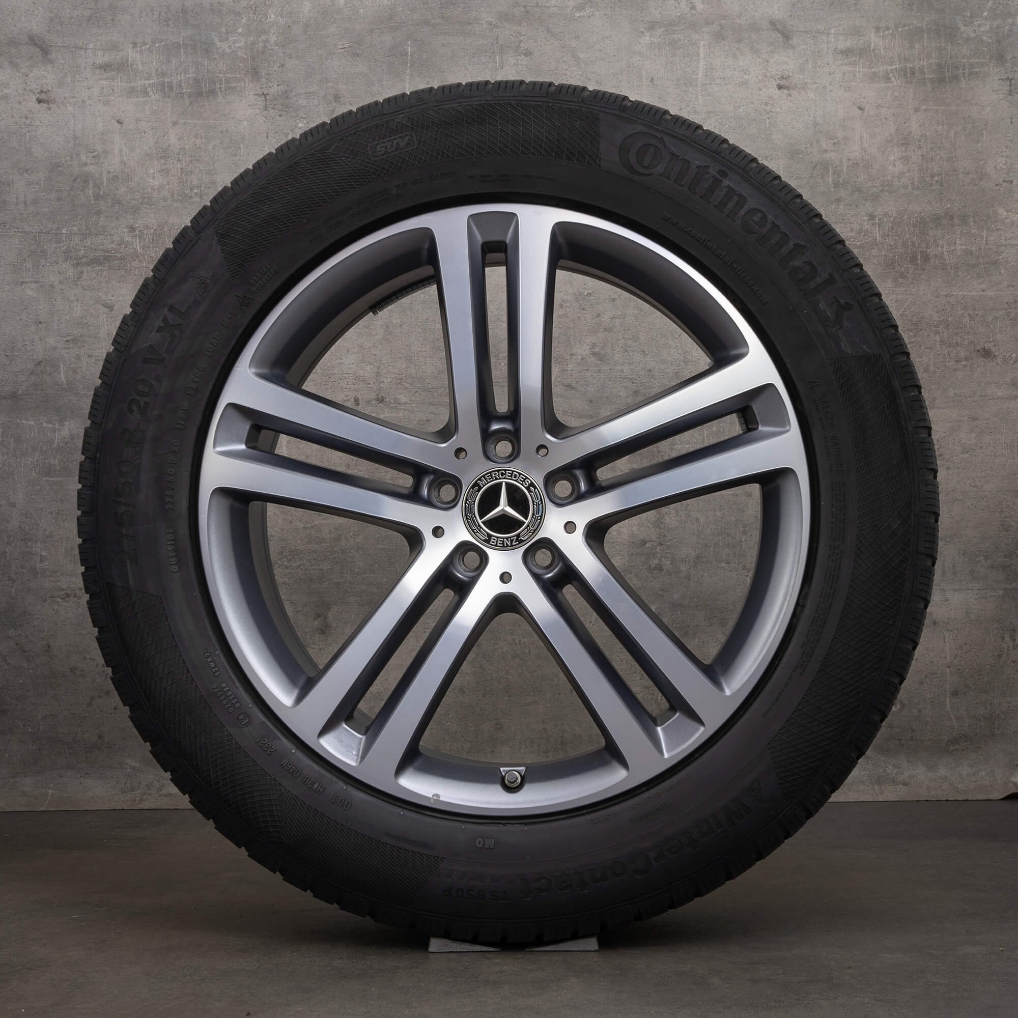 OEM Mercedes Benz GLE winter wheels 20 inch W167 SUV rims A1674012400 A1674012500 himalaya grey glossy turned tires
