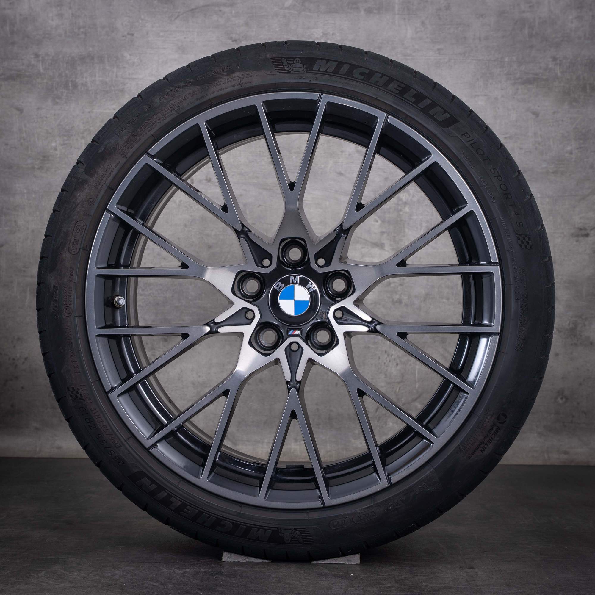Original BMW M2 Felgen 19 Zoll F87 Sommerräder Styling 788 M 8073847 8073848 schwarz glanzgedreht